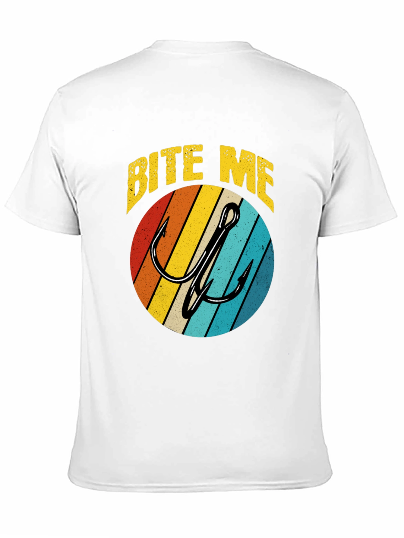 Bite Me Fishing Hook Graphic Tee - Retro Style