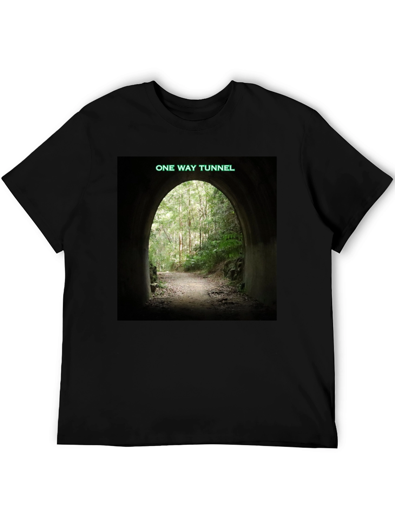 One Way Tunnel Black T-Shirt - Nature Adventure