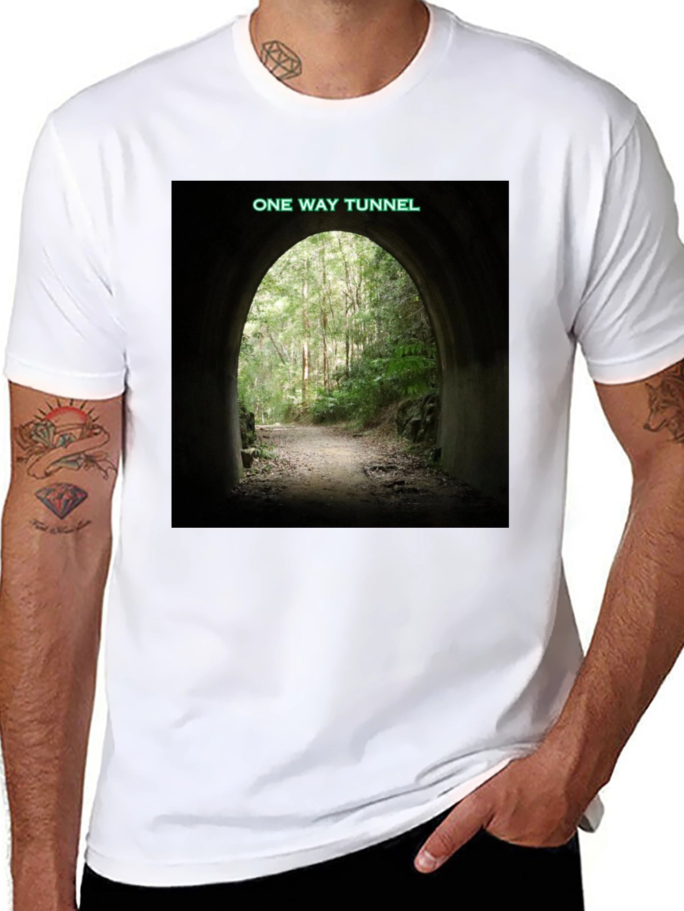 One Way Tunnel Black T-Shirt - Nature Adventure