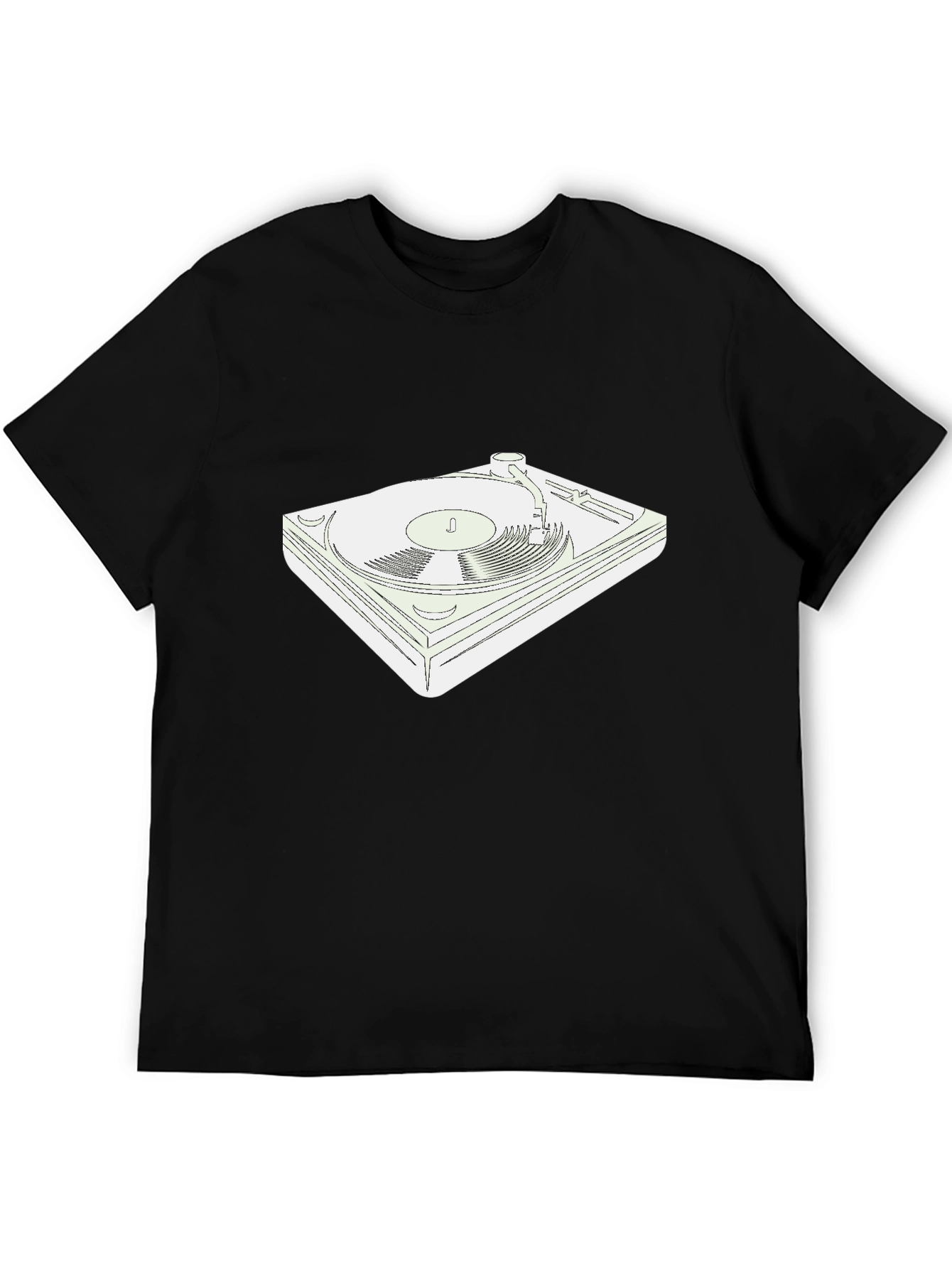 Turntable Graphic T-Shirt - Black Cotton Tee