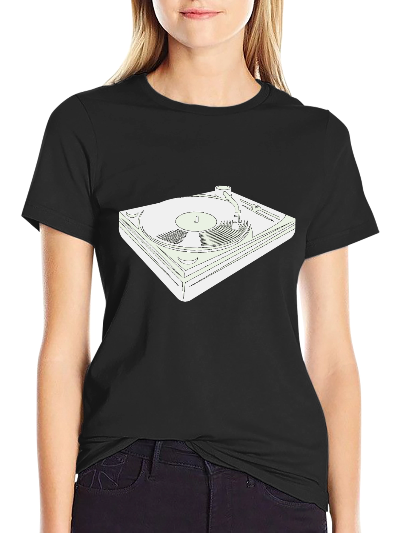 Turntable Graphic T-Shirt - Black Cotton Tee