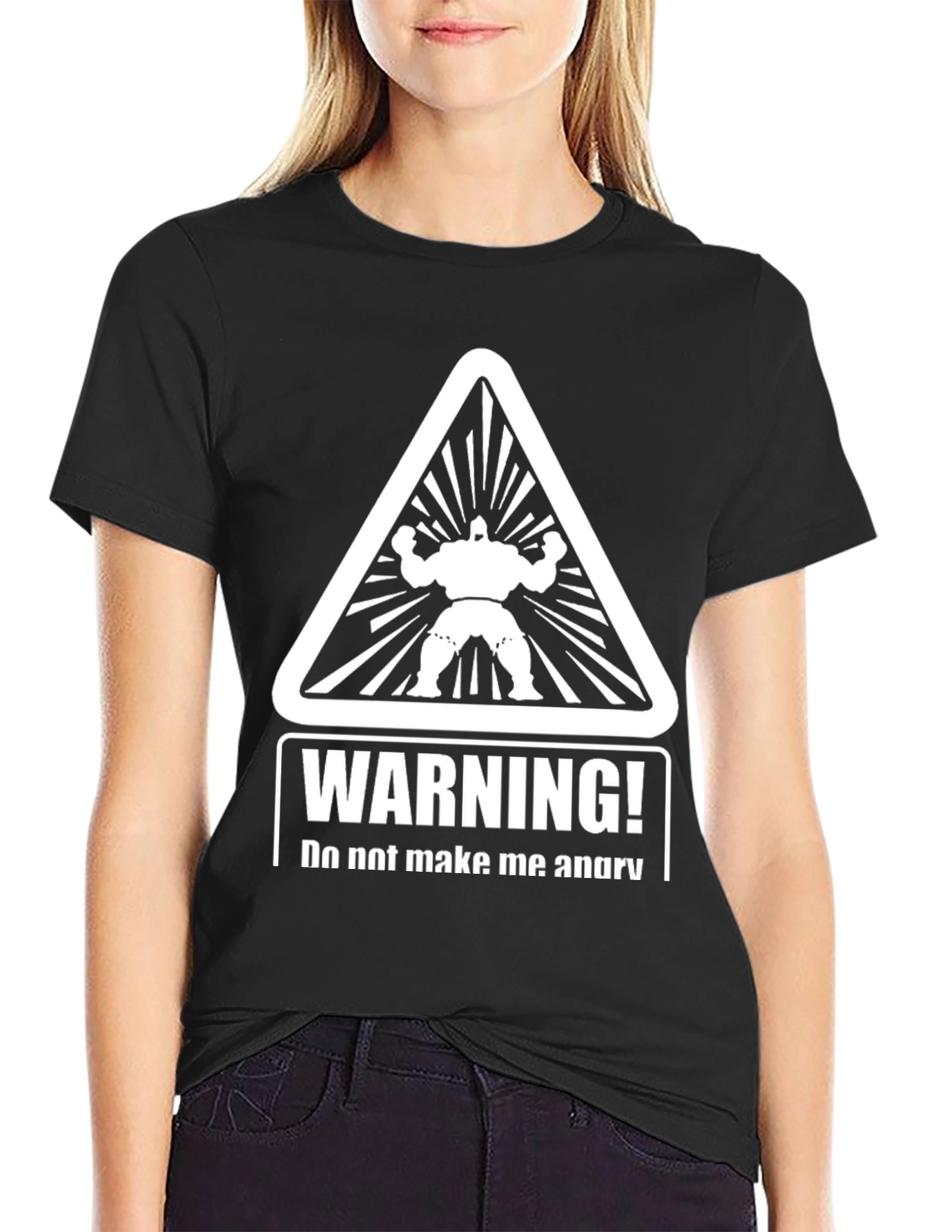 Warning Angry Man Black T-Shirt