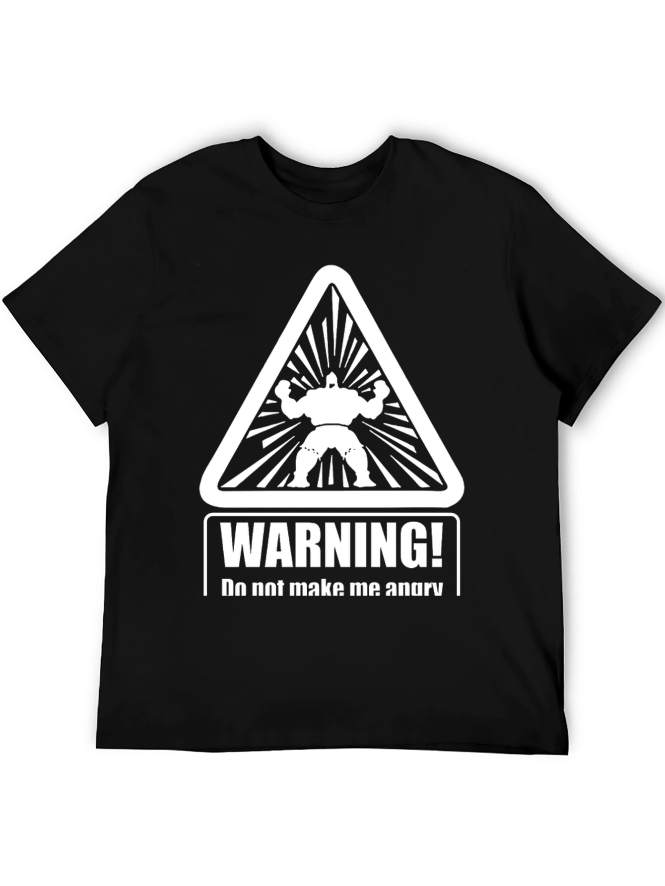 Warning Angry Man Black T-Shirt