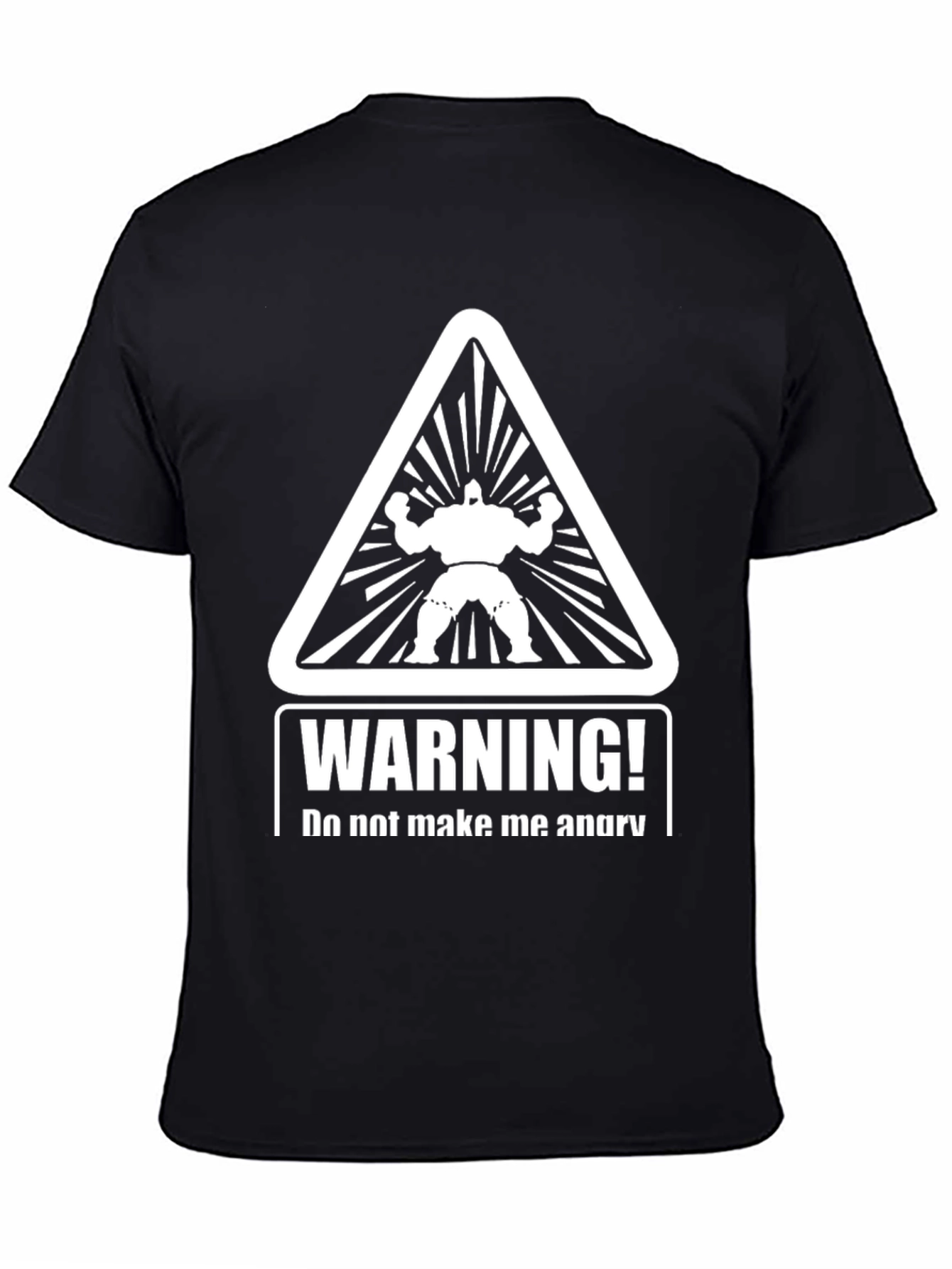 Warning Angry Man Black T-Shirt