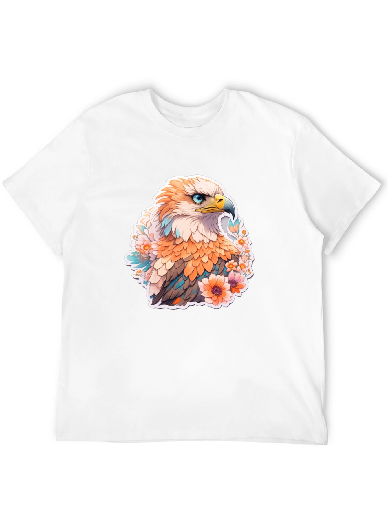 Floral Eagle Graphic Tee - Mens Black T-Shirt