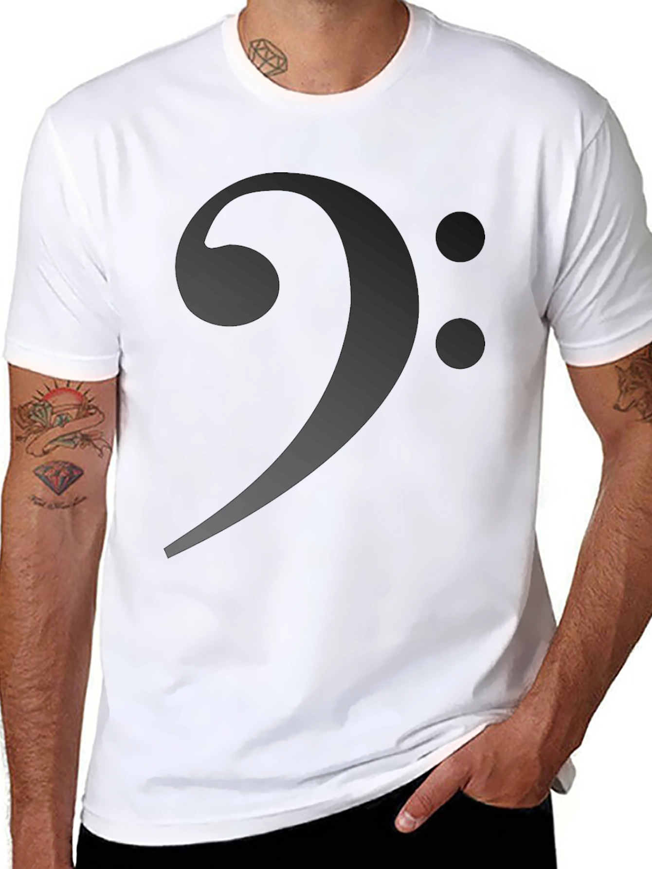 Bass Clef Graphic T-Shirt - Music Lover Tee