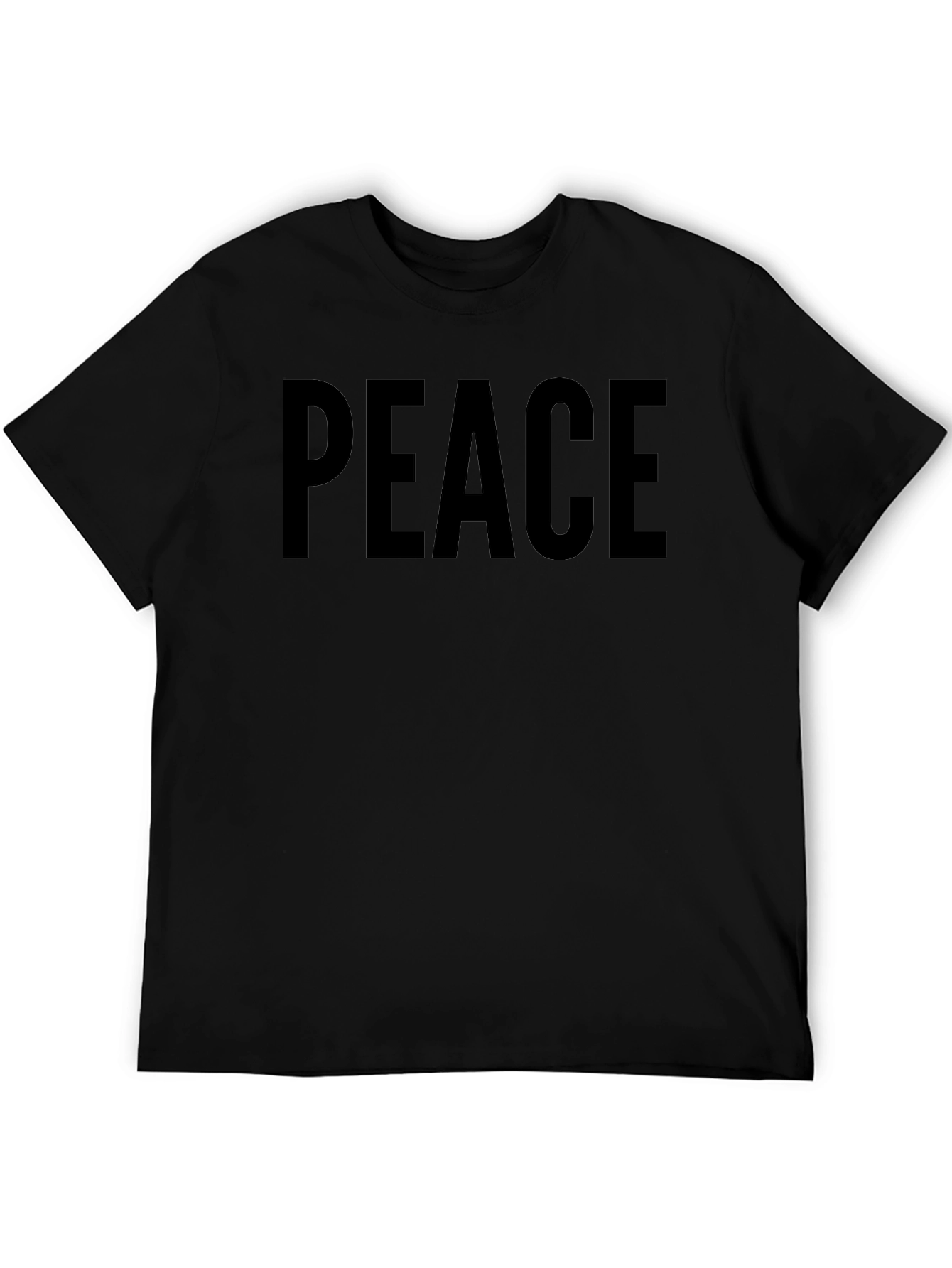 Peace Black T-Shirt Mens Crew Neck Short Sleeve
