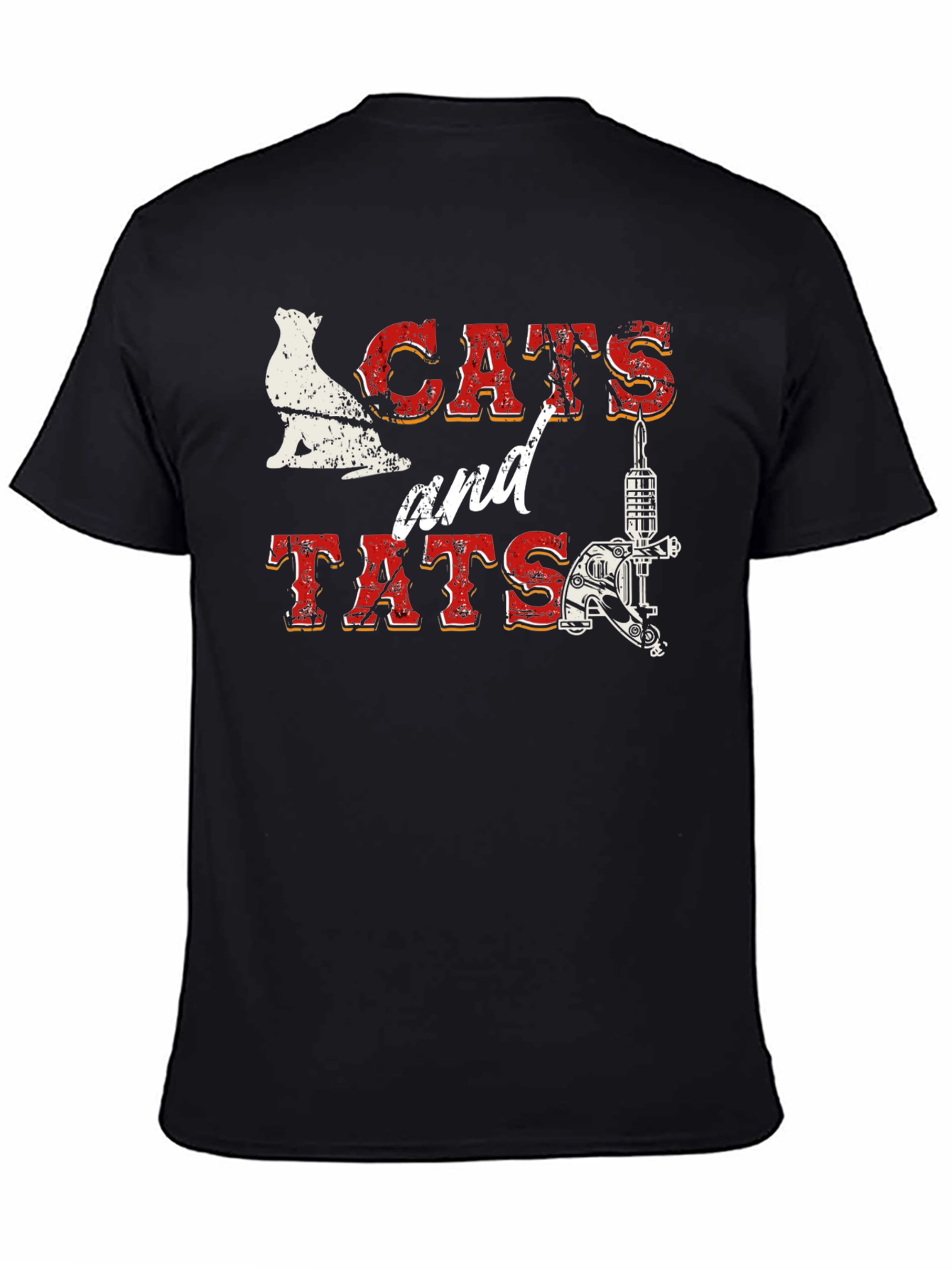 Cats and Tats Graphic T-Shirt - Black
