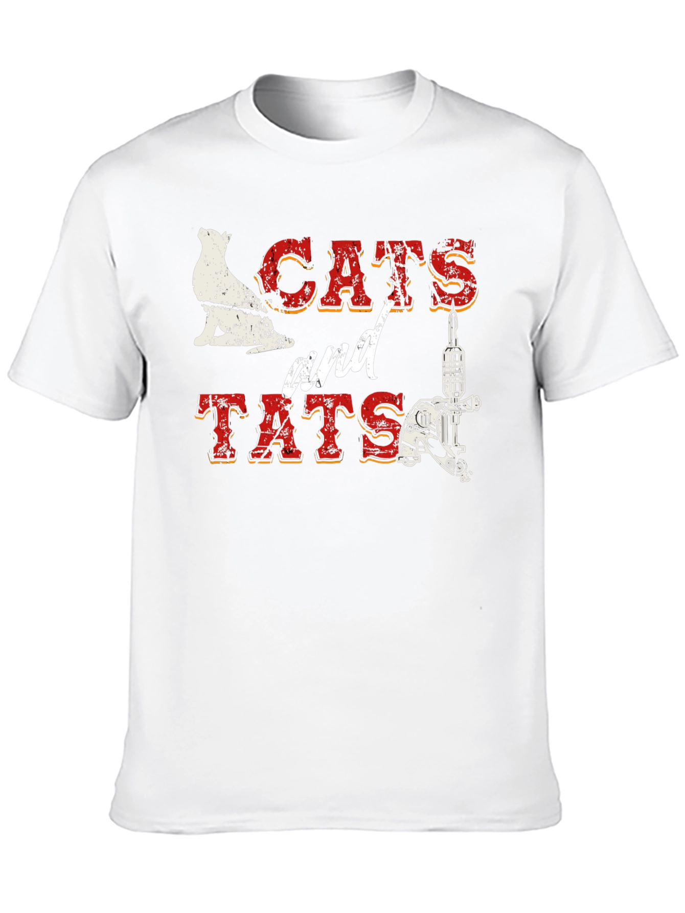 Cats and Tats Graphic T-Shirt - Black