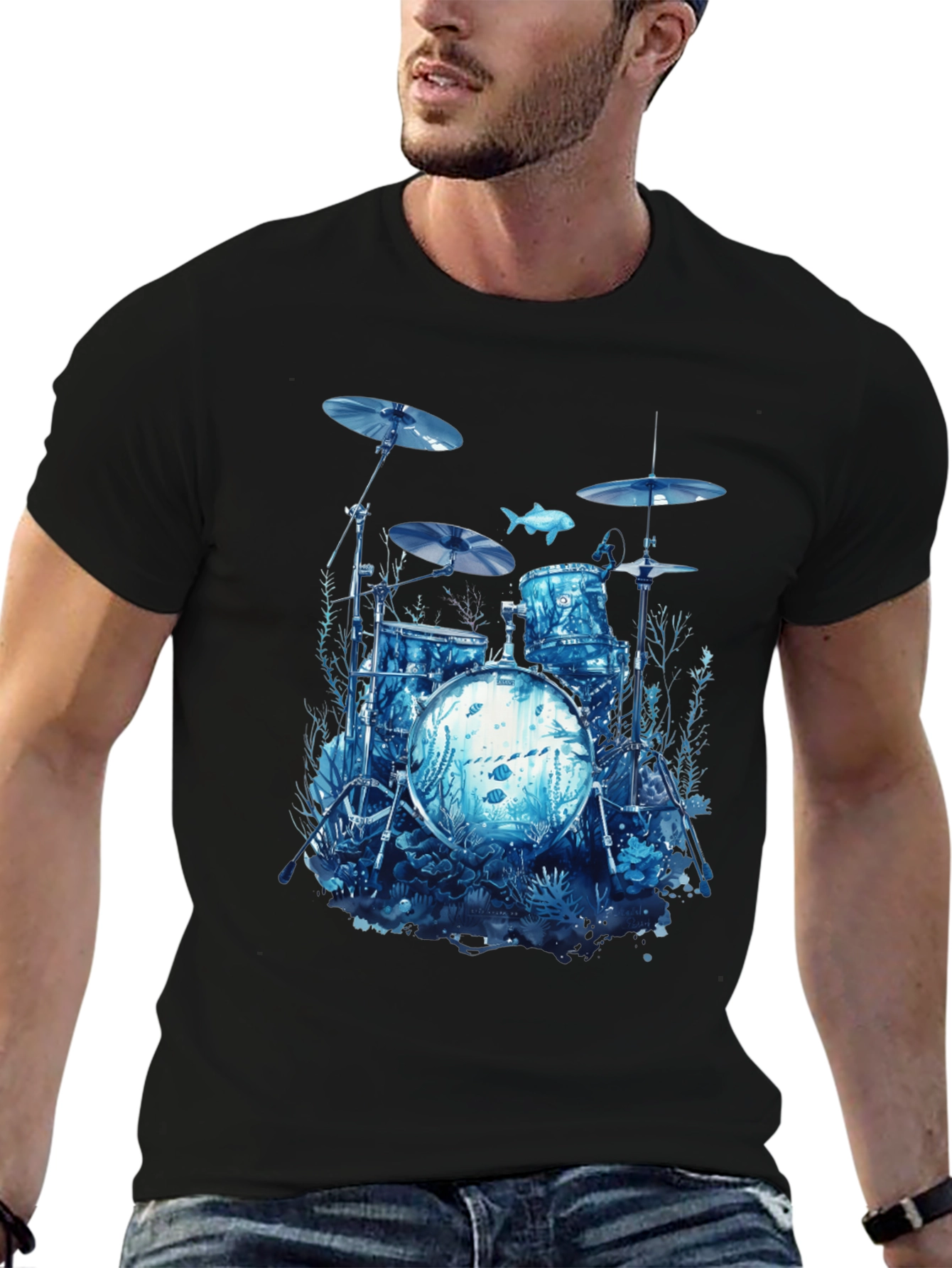 Ocean Drum Set Graphic T-Shirt