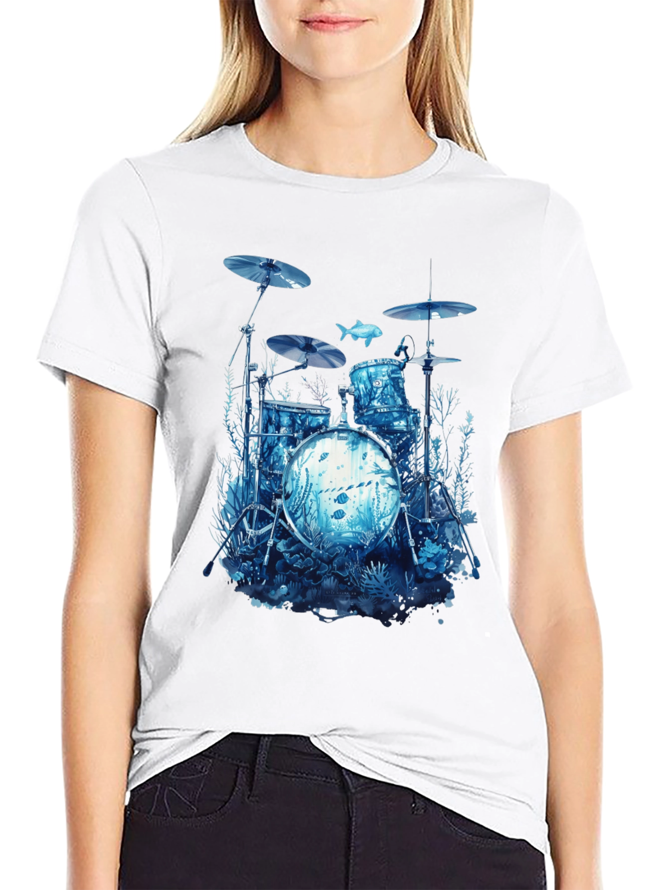 Ocean Drum Set Graphic T-Shirt