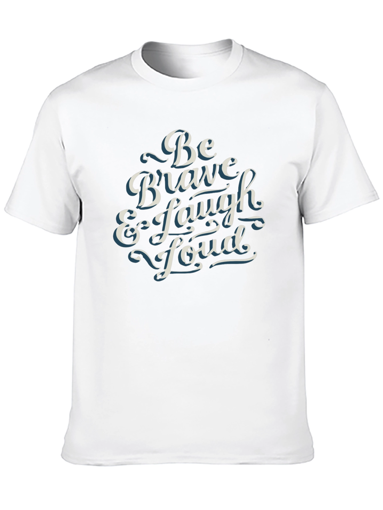 Be Brave & Laugh Loud Black Graphic T-Shirt