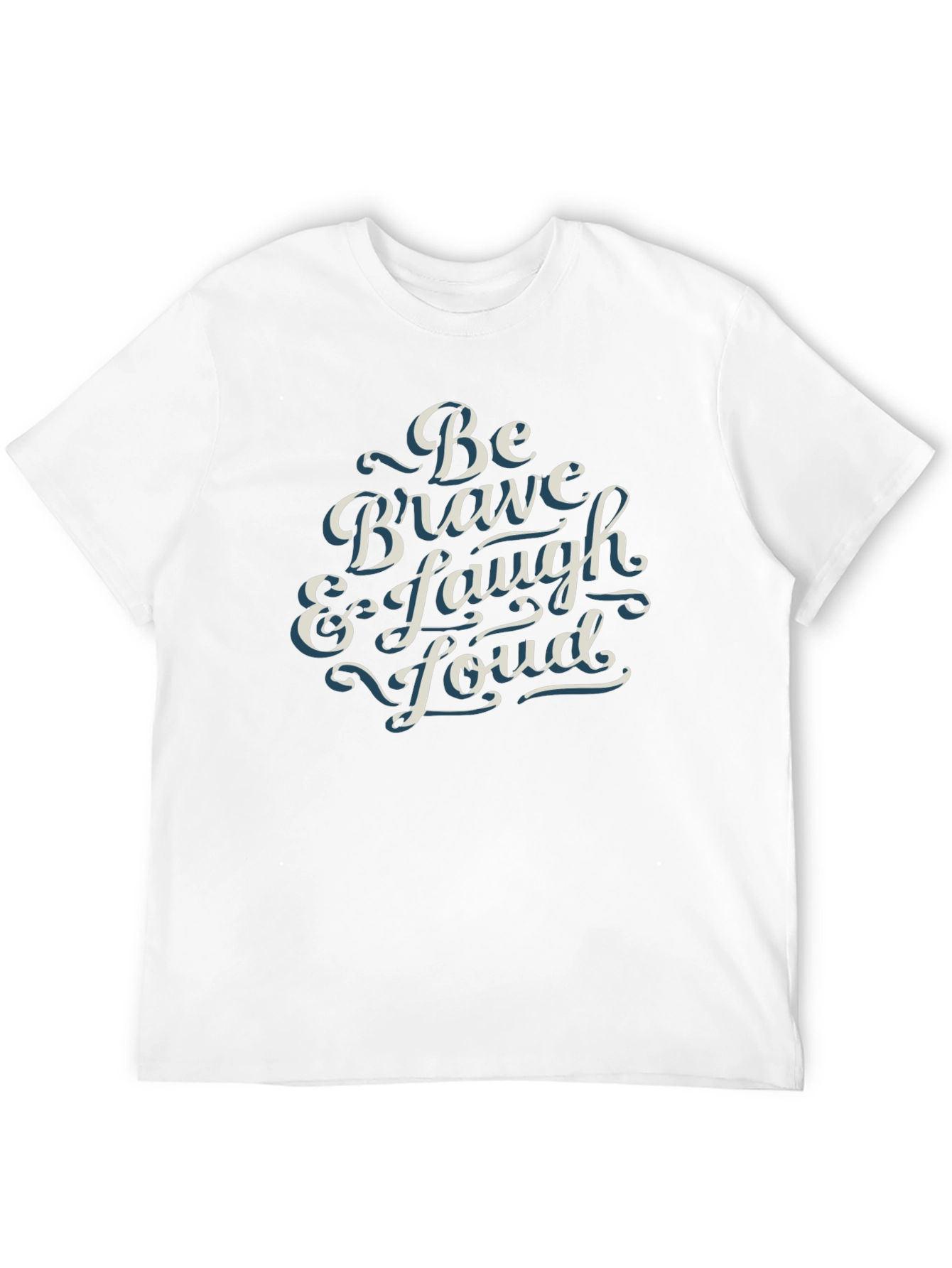 Be Brave & Laugh Loud Black Graphic T-Shirt
