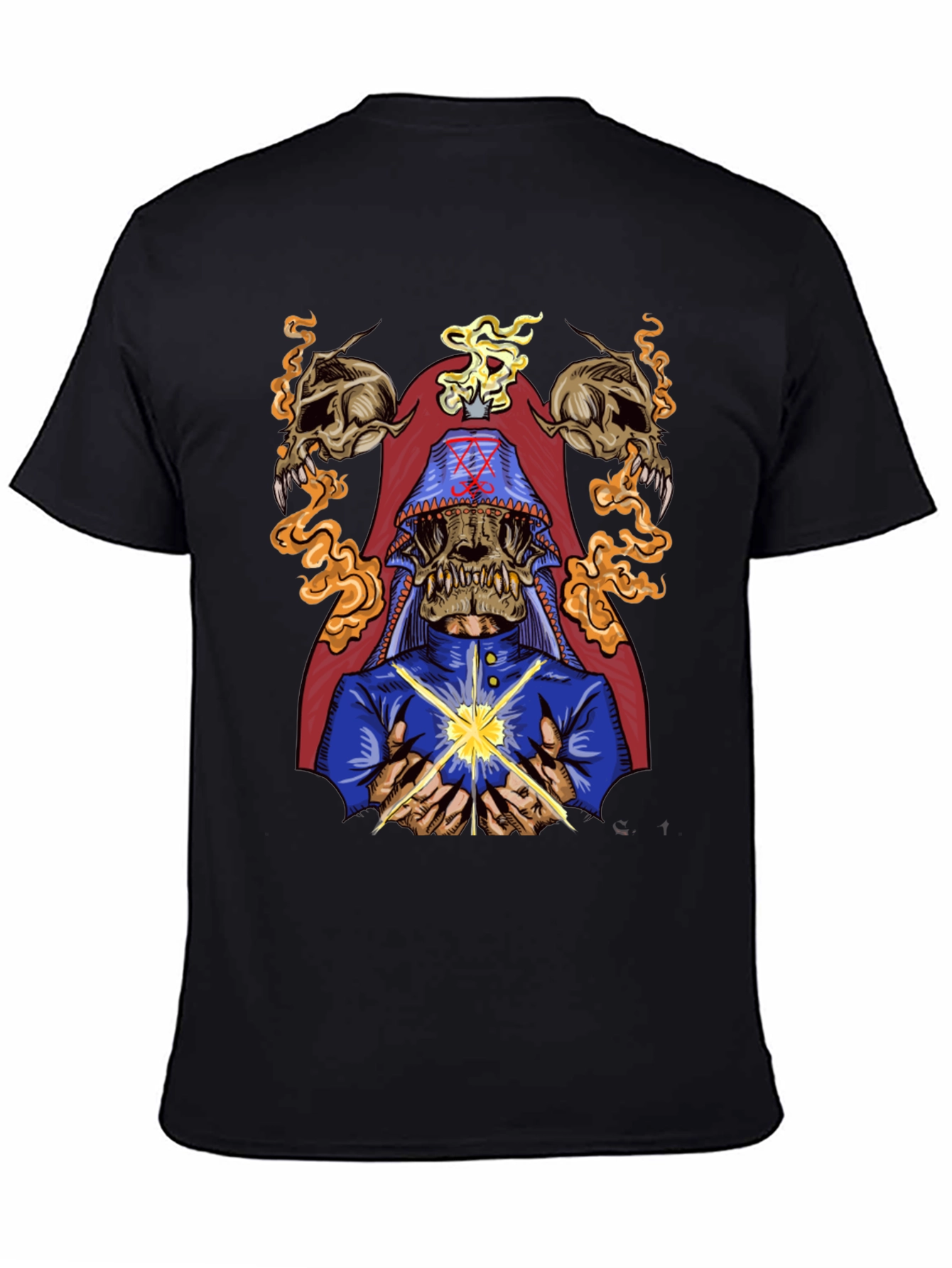 Occult Skull Graphic Tee - Dark Aesthetic Cotton T-Shirt