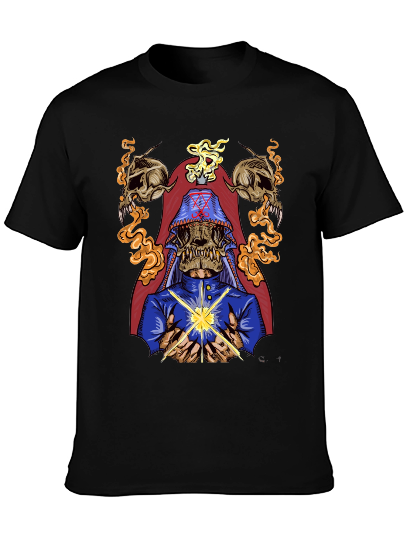 Occult Skull Graphic Tee - Dark Aesthetic Cotton T-Shirt