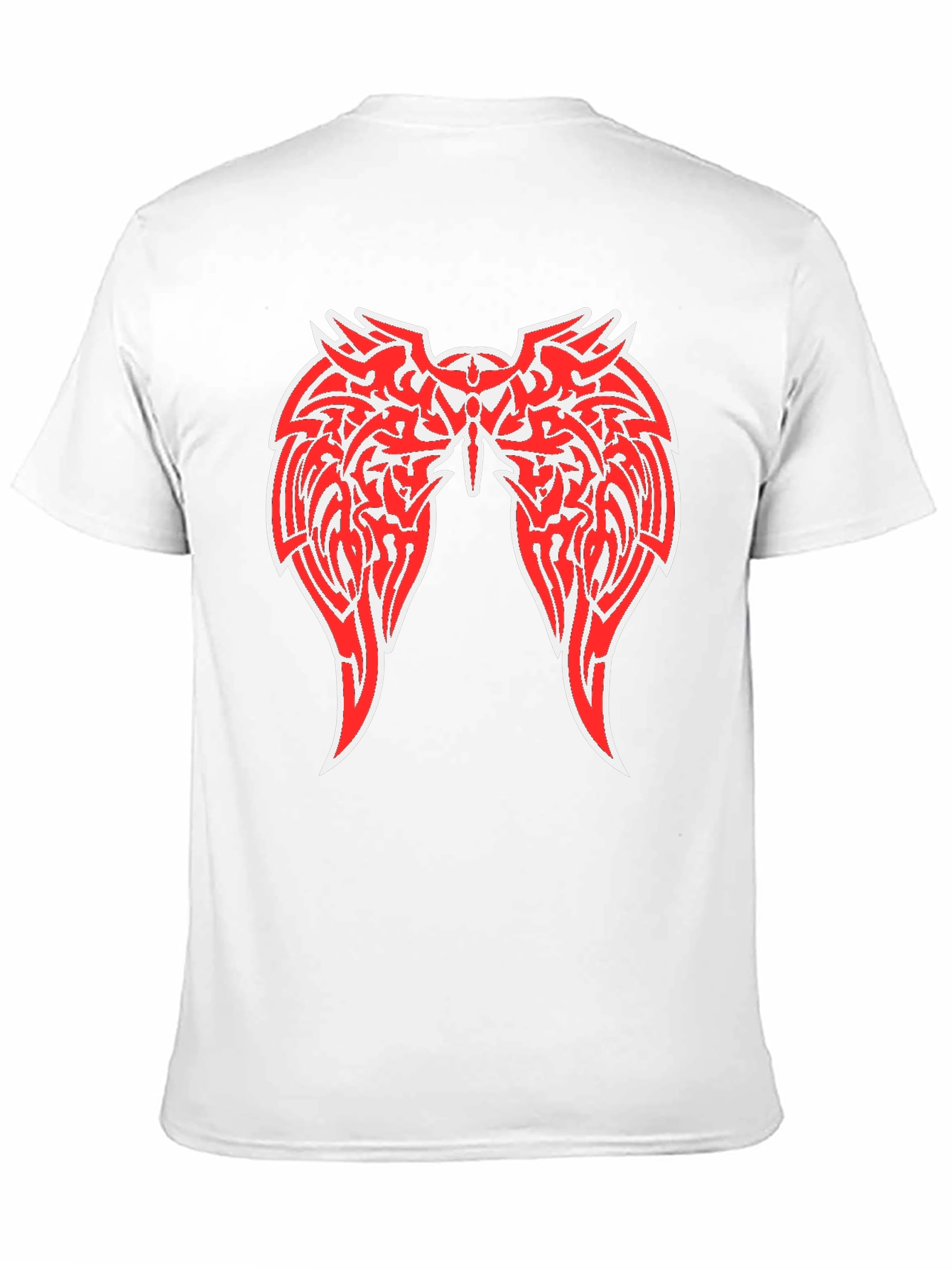 Black Graphic Tee - Red Winged Design