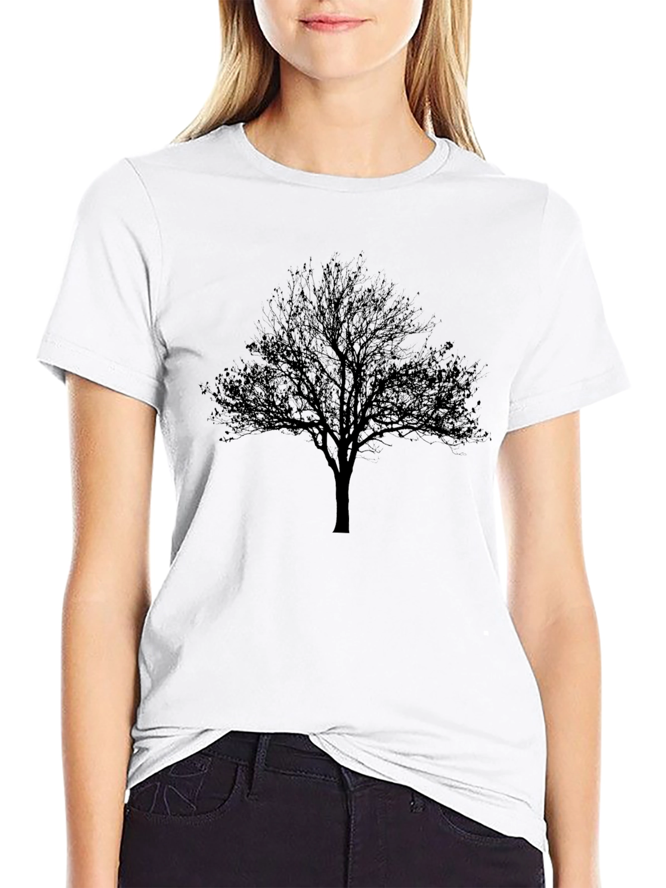 Monochrome Tree Graphic Tee - Mens Black T-Shirt