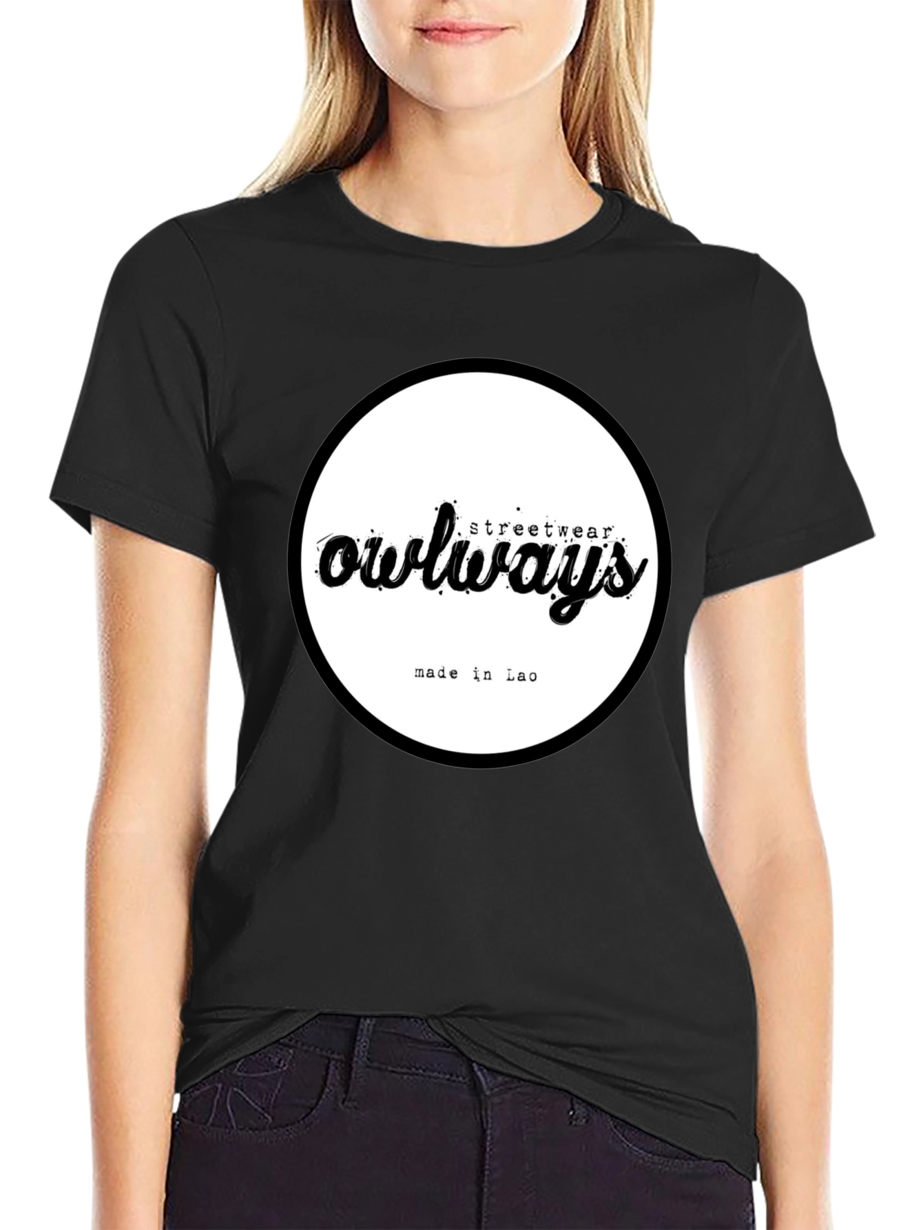 Owlways Streetwear Black Graphic T-Shirt