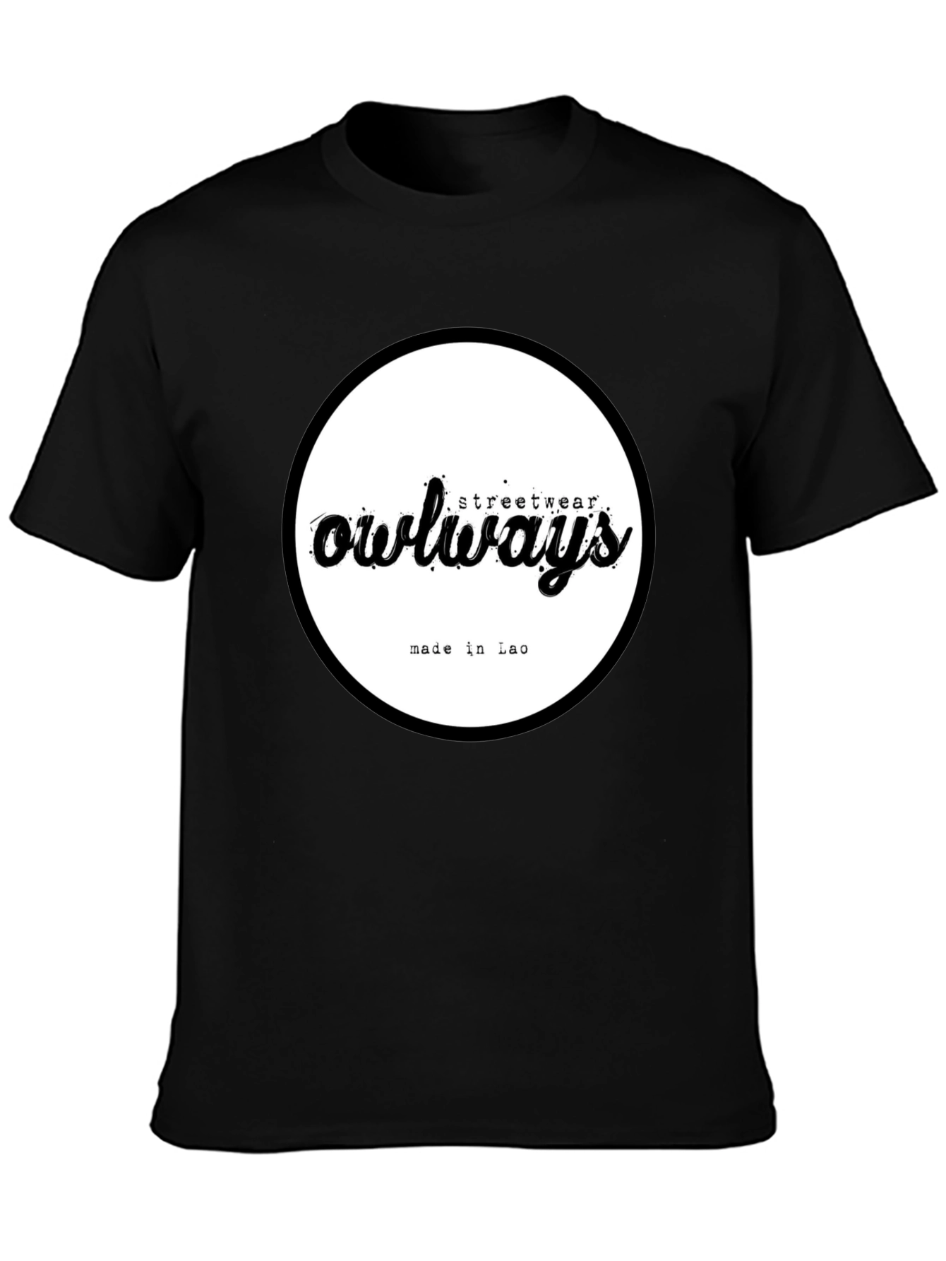 Owlways Streetwear Black Graphic T-Shirt