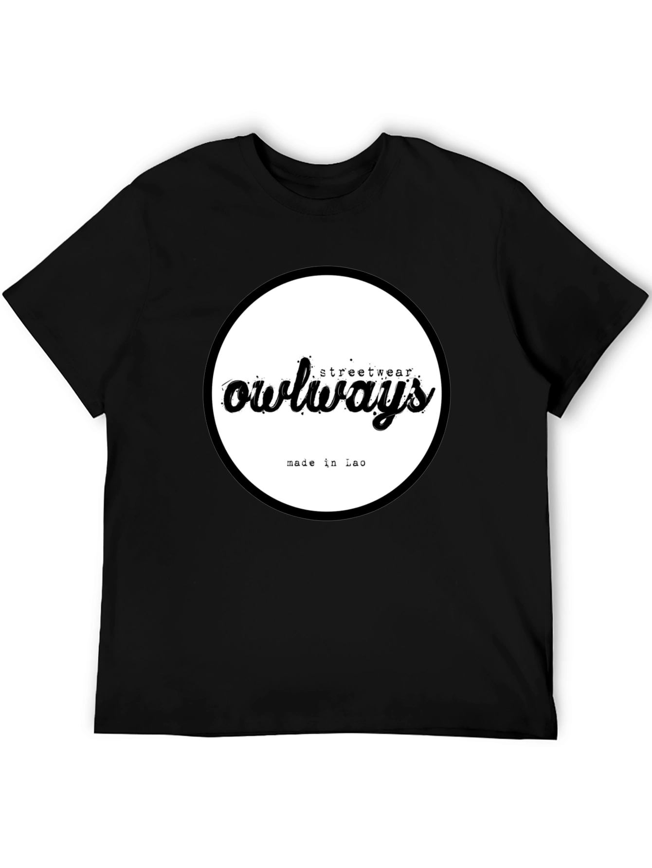 Owlways Streetwear Black Graphic T-Shirt