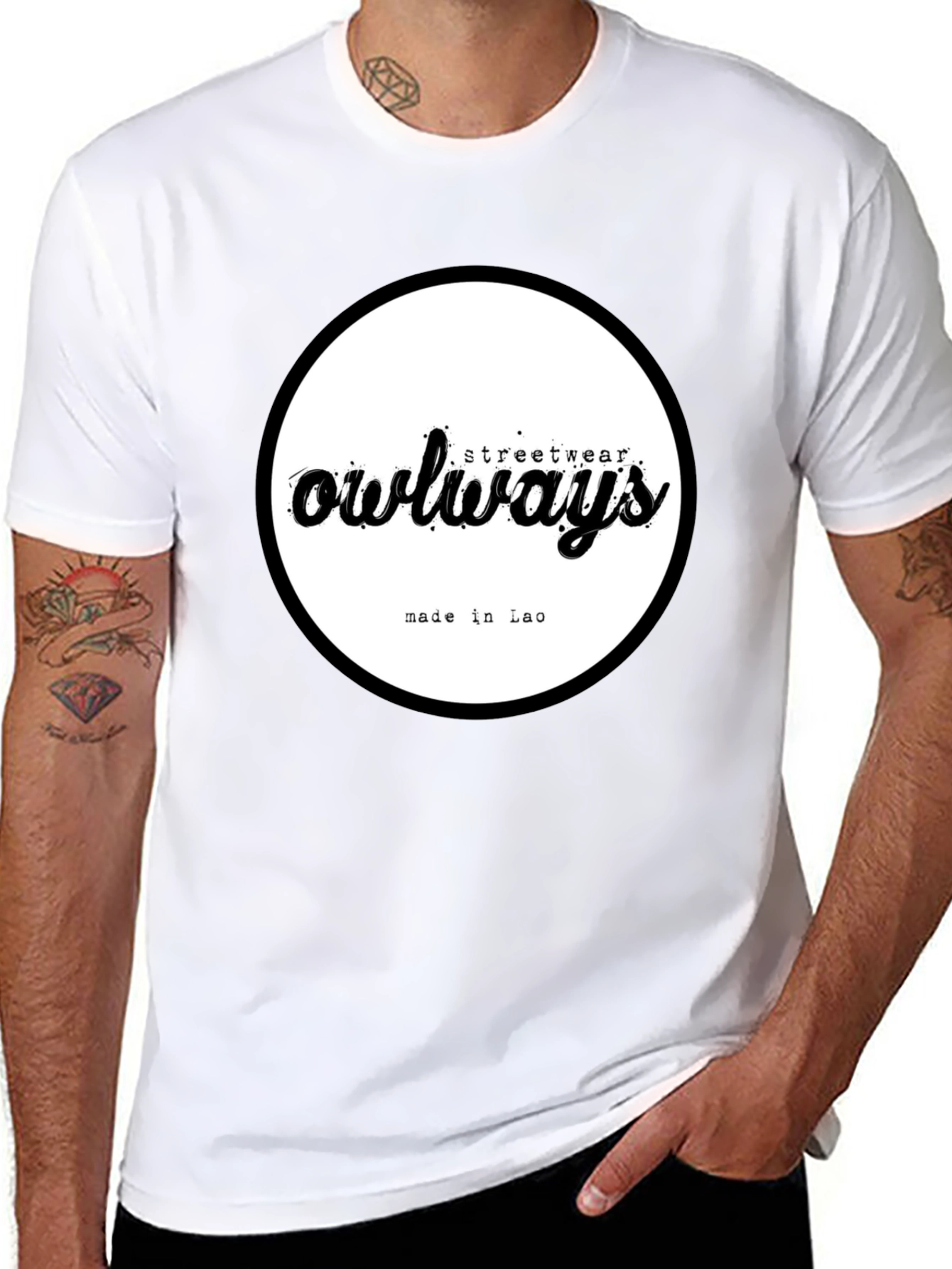 Owlways Streetwear Black Graphic T-Shirt