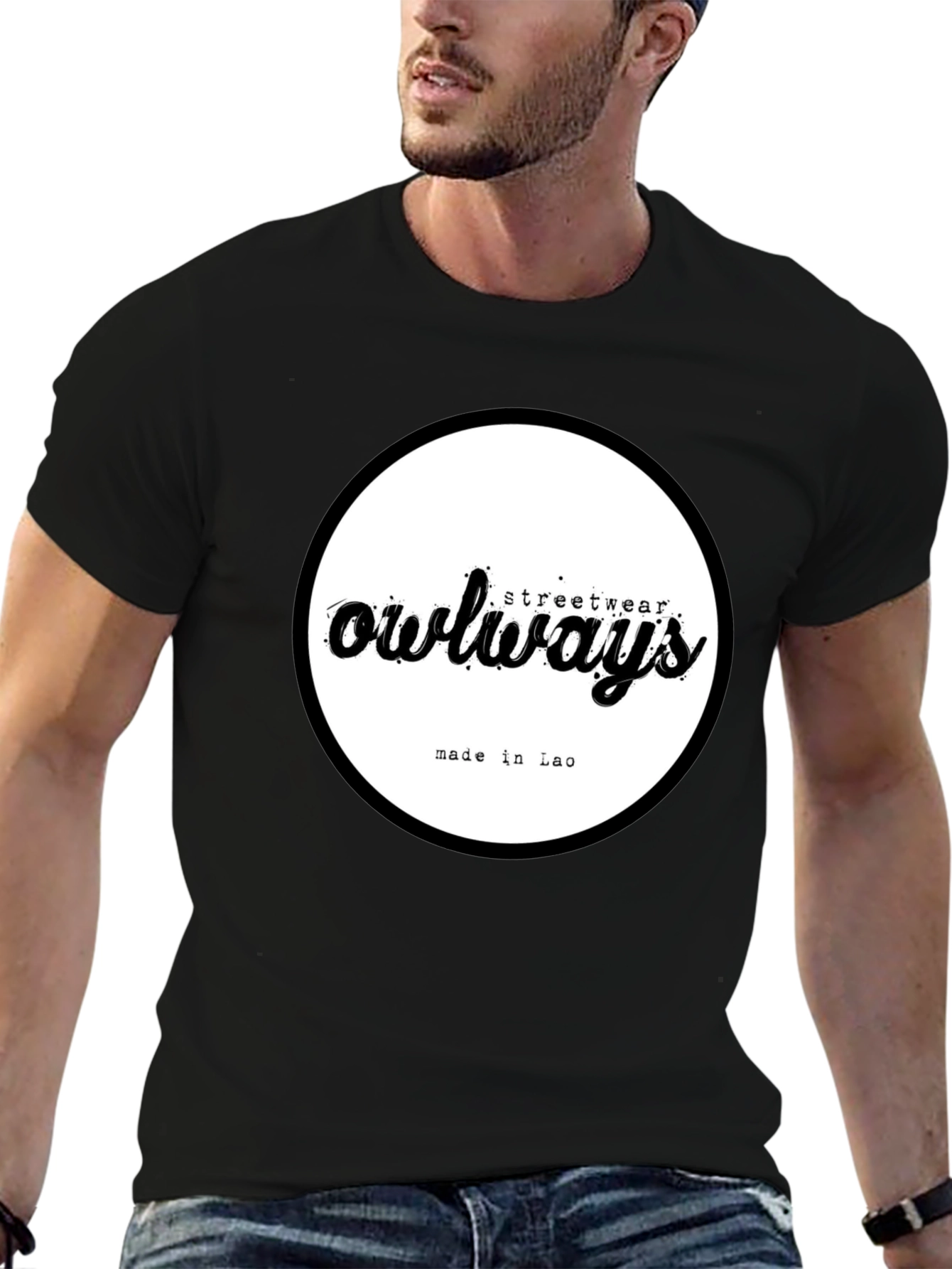 Owlways Streetwear Black Graphic T-Shirt