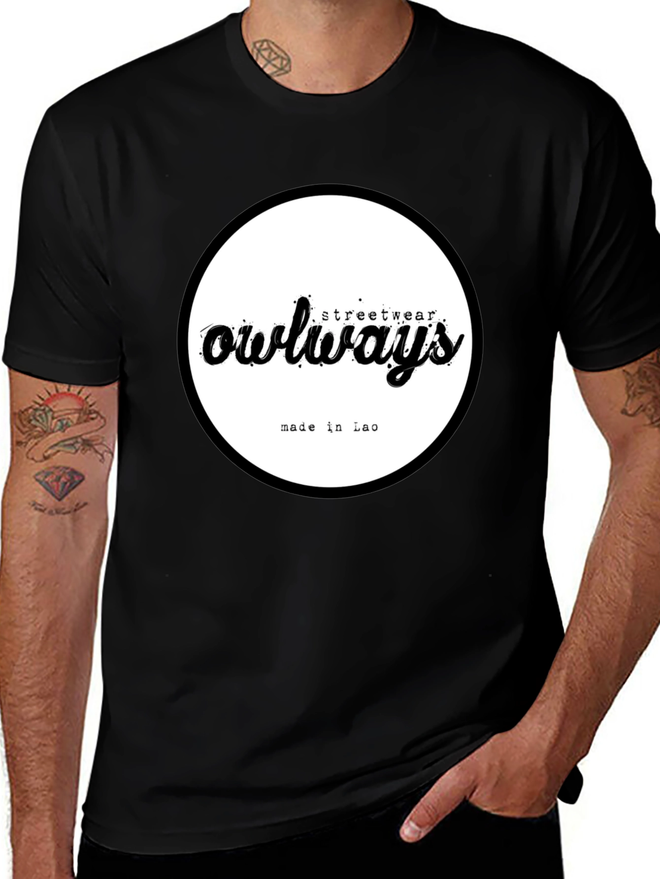 Owlways Streetwear Black Graphic T-Shirt
