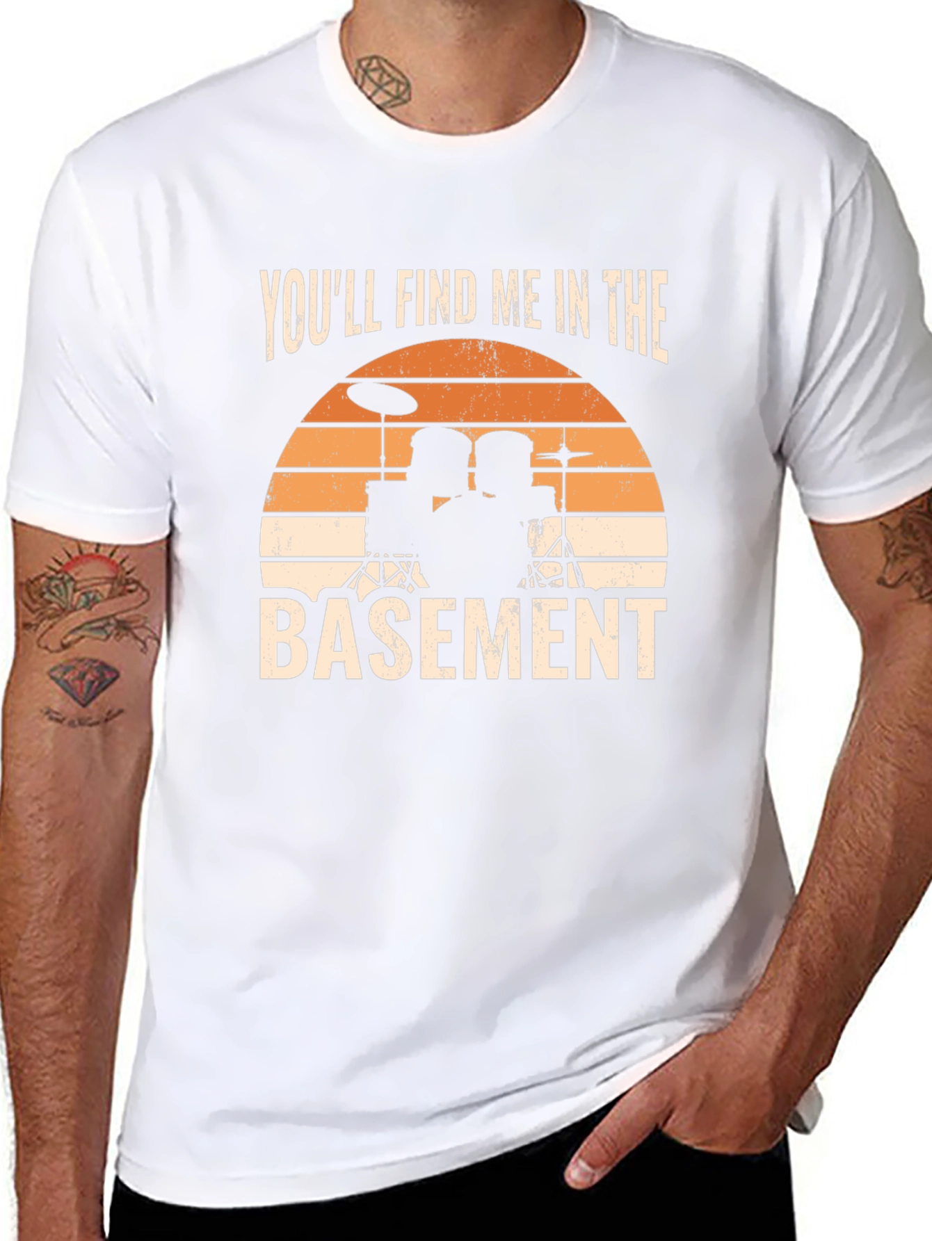 Youll Find Me in the Basement Drum Set T-Shirt