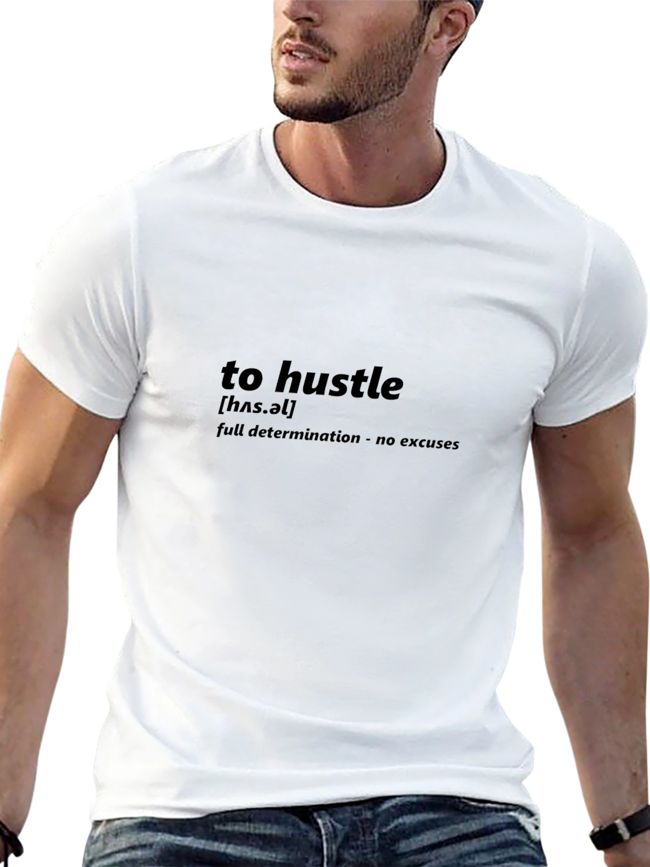 To Hustle Definition Tee - Black Cotton