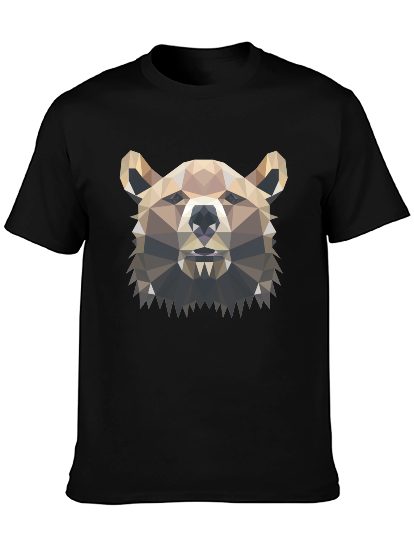 Geometric Bear Graphic Tee - Modern Polygon Design