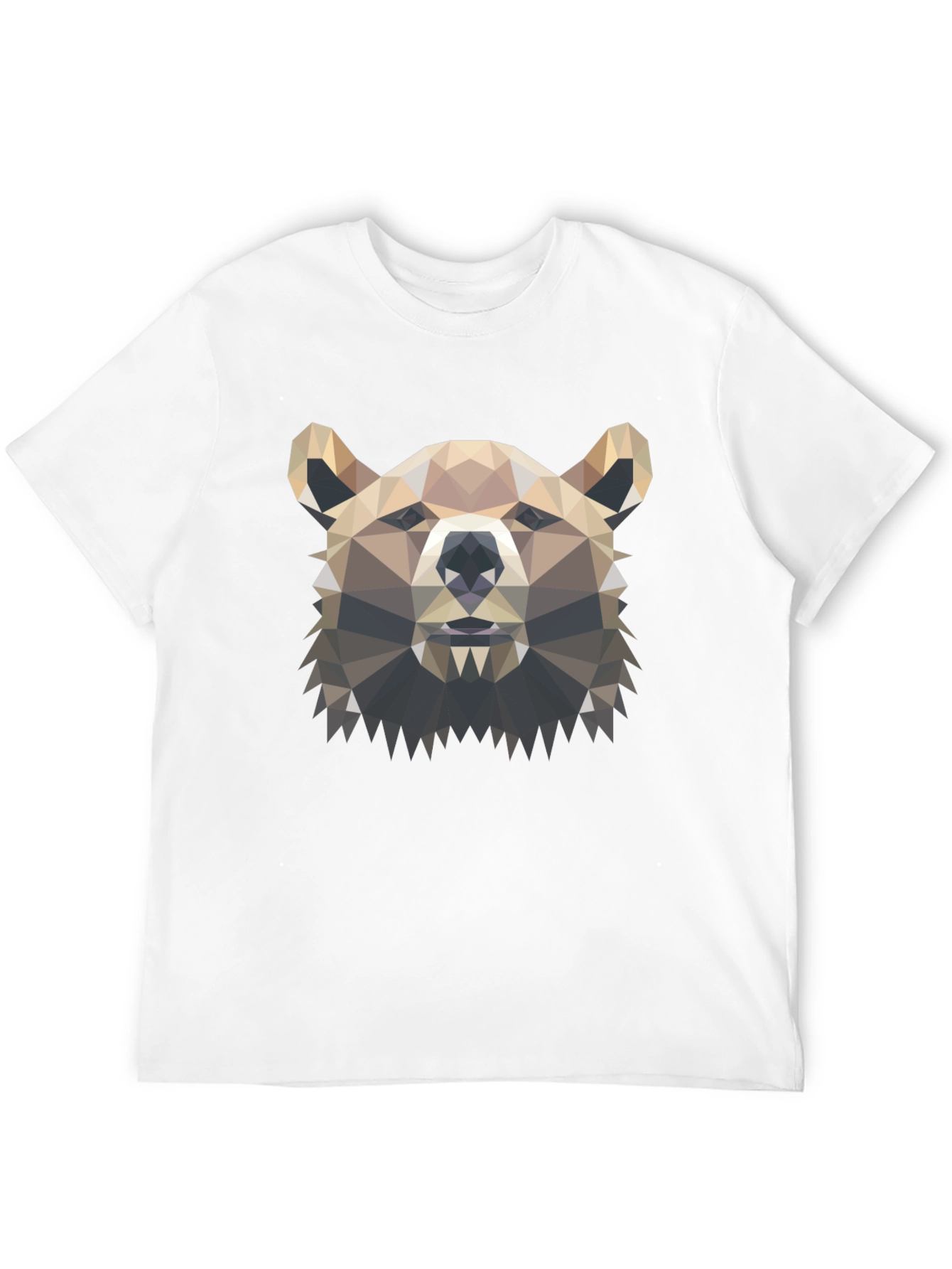 Geometric Bear Graphic Tee - Modern Polygon Design