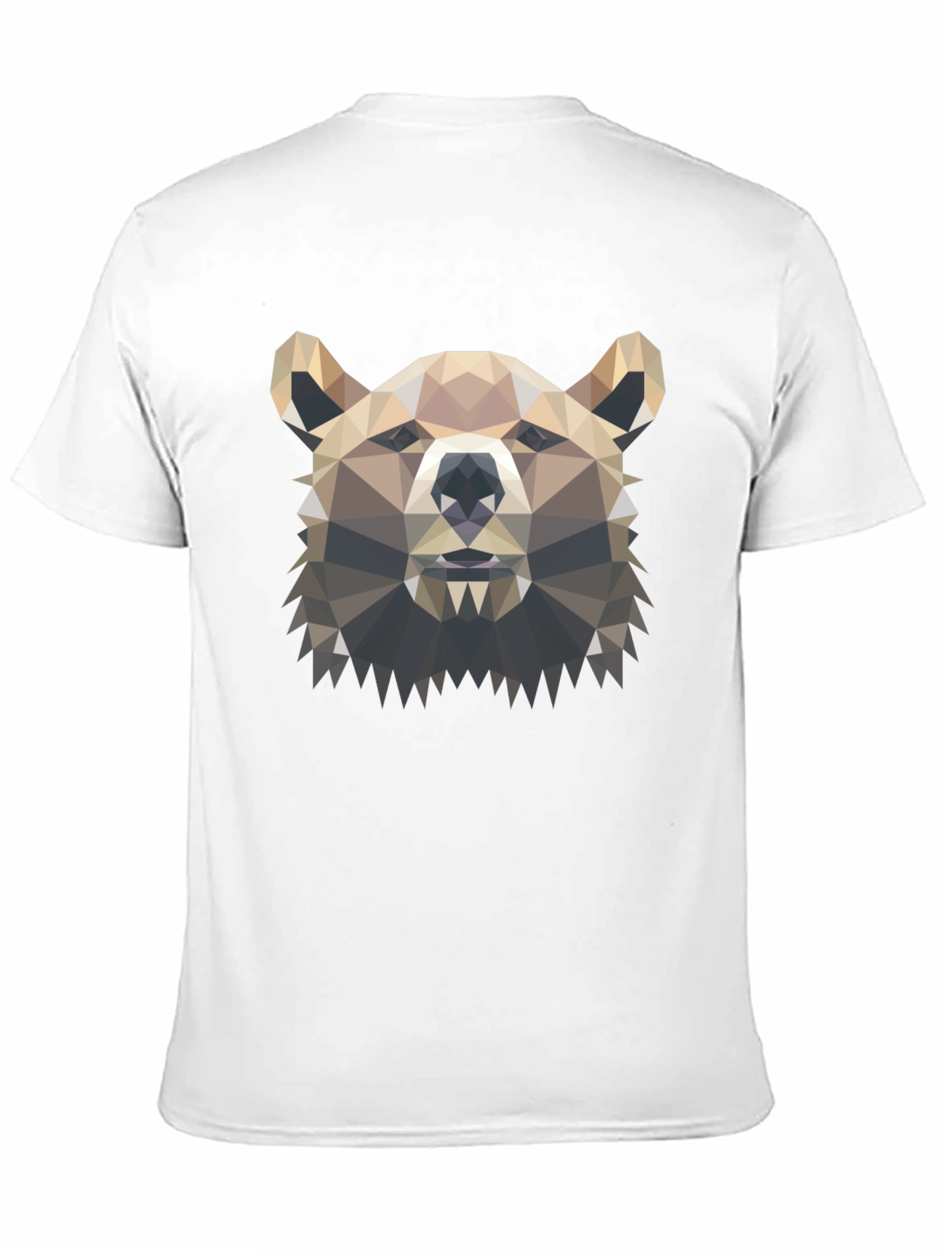 Geometric Bear Graphic Tee - Modern Polygon Design
