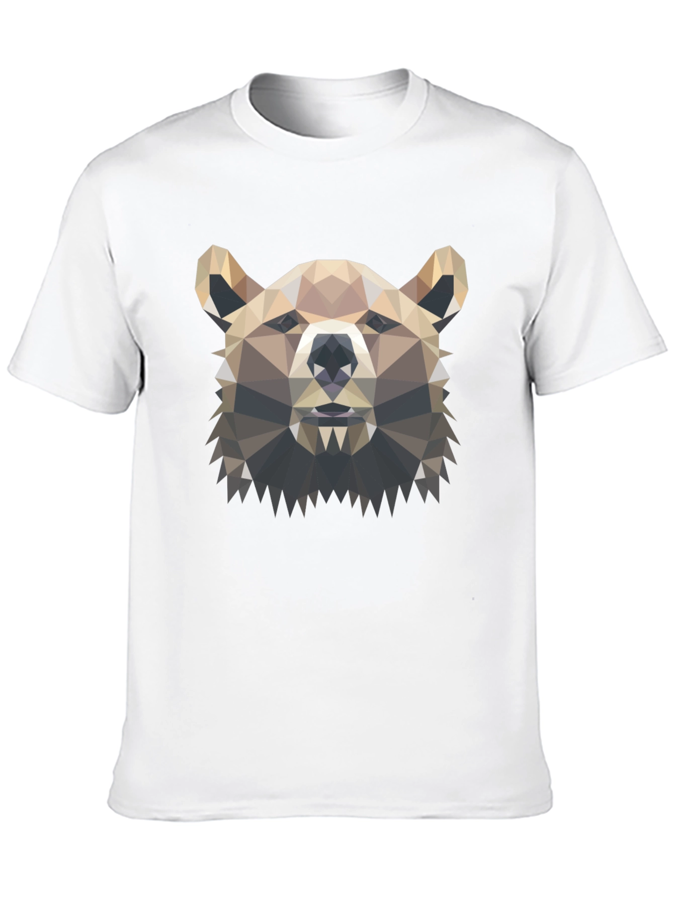 Geometric Bear Graphic Tee - Modern Polygon Design