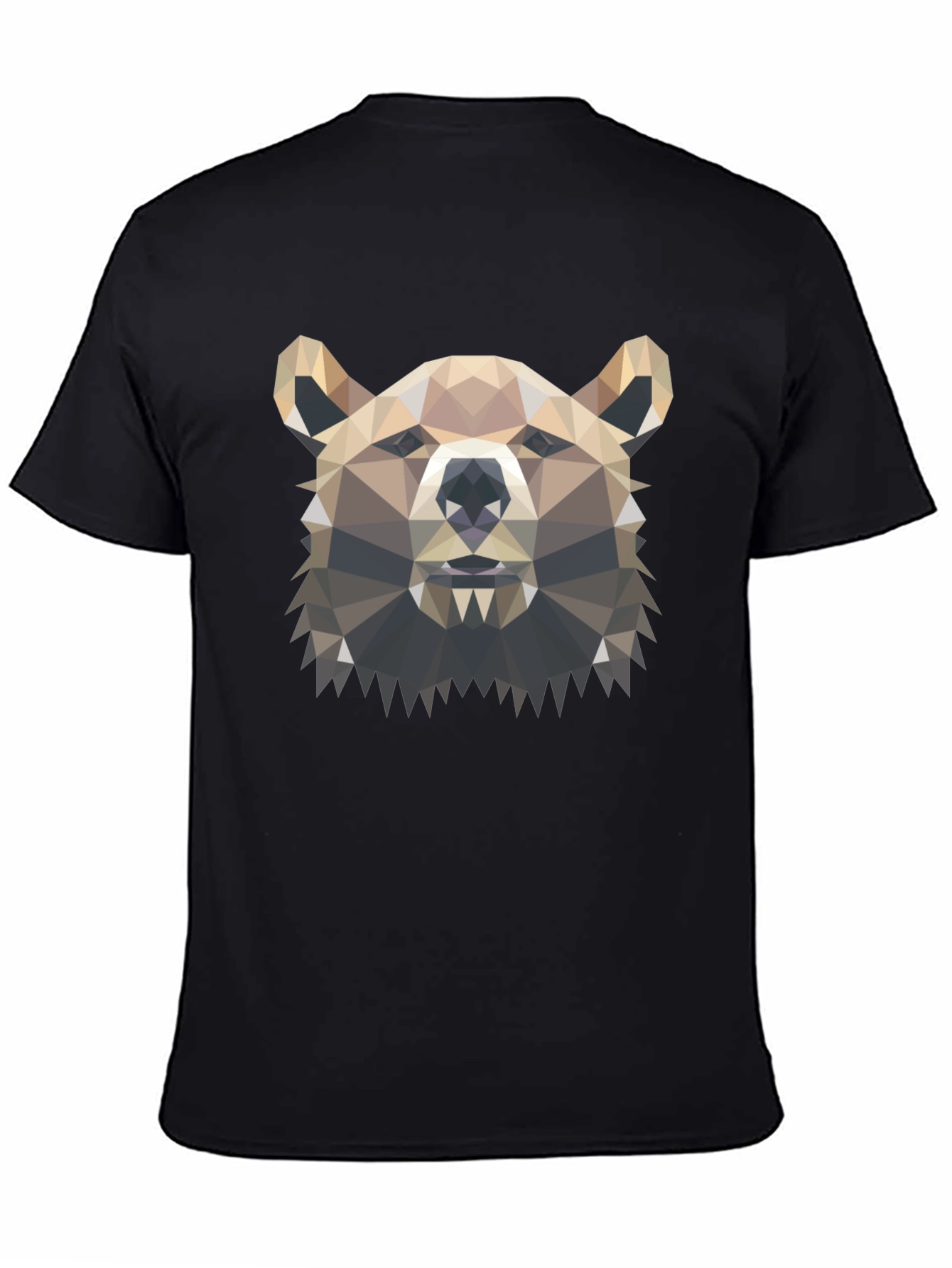 Geometric Bear Graphic Tee - Modern Polygon Design