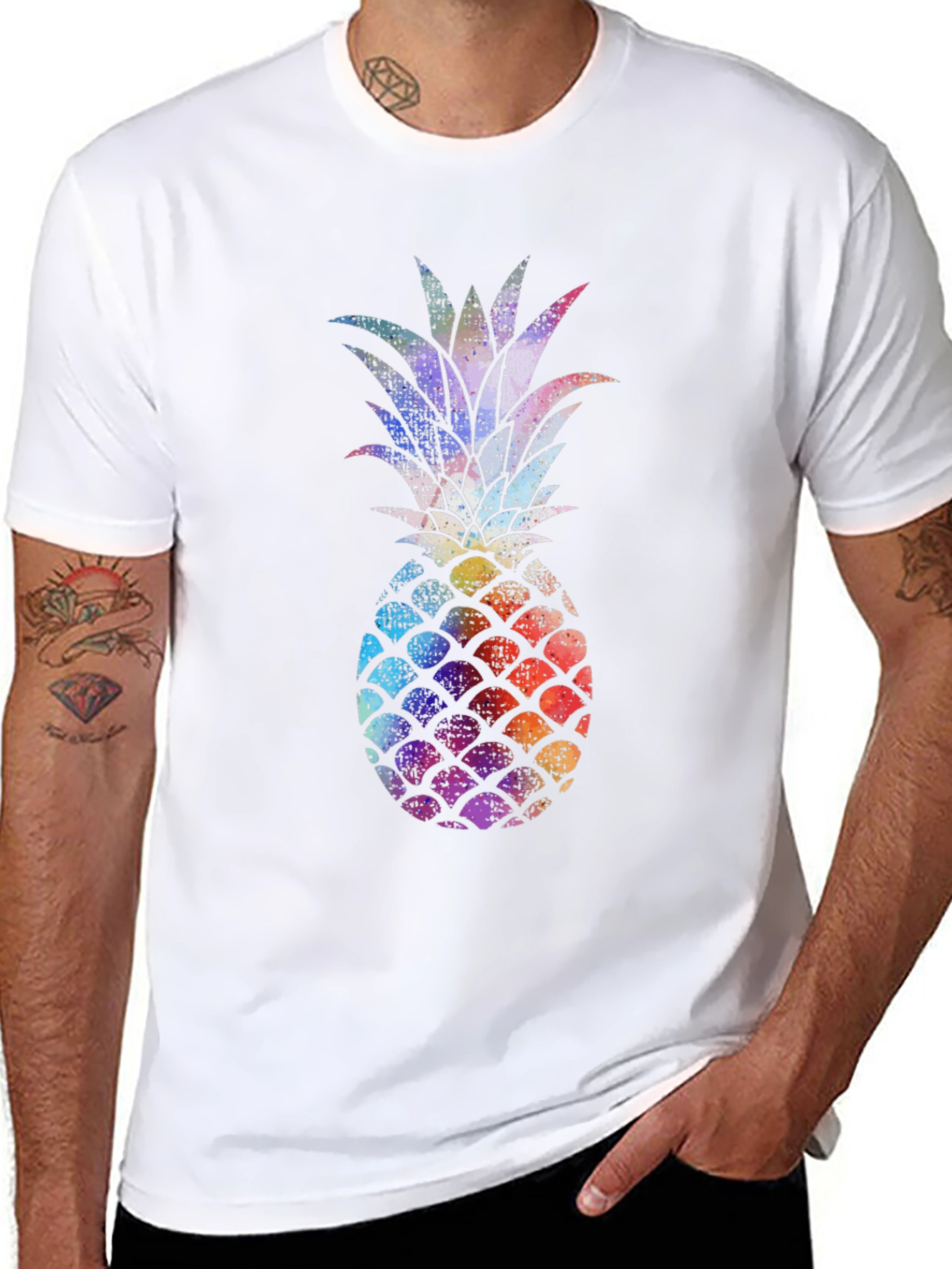 Colorful Pineapple Graphic T-Shirt