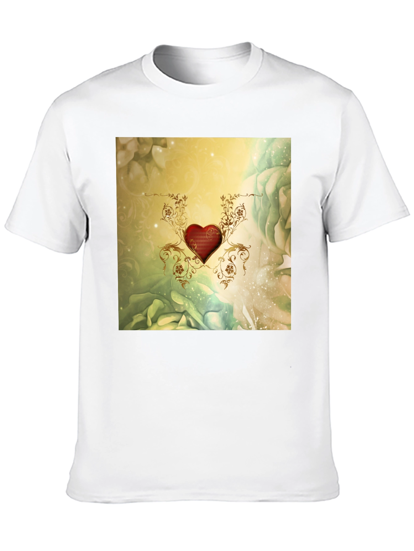 Elegant Heart Floral T-Shirt