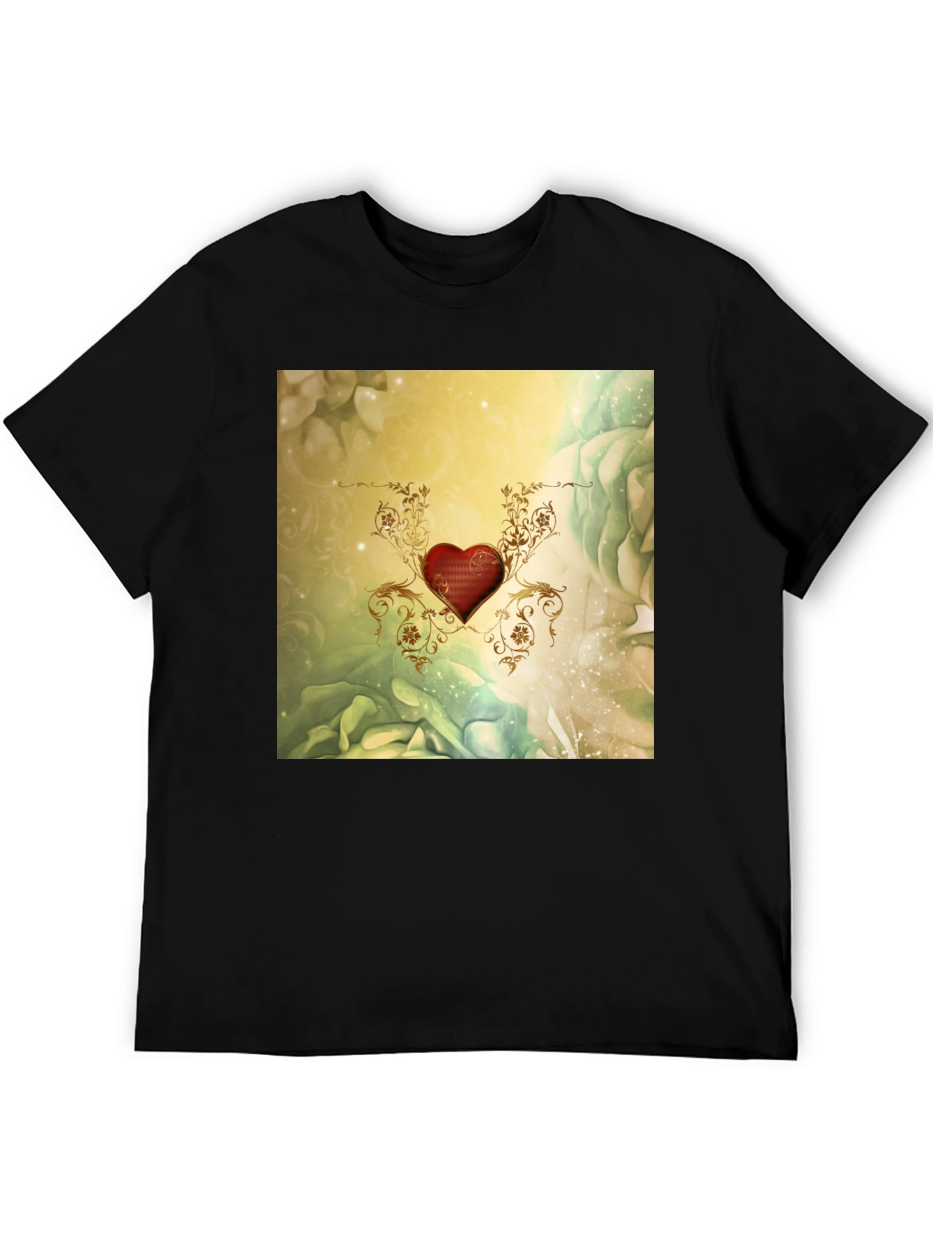 Elegant Heart Floral T-Shirt