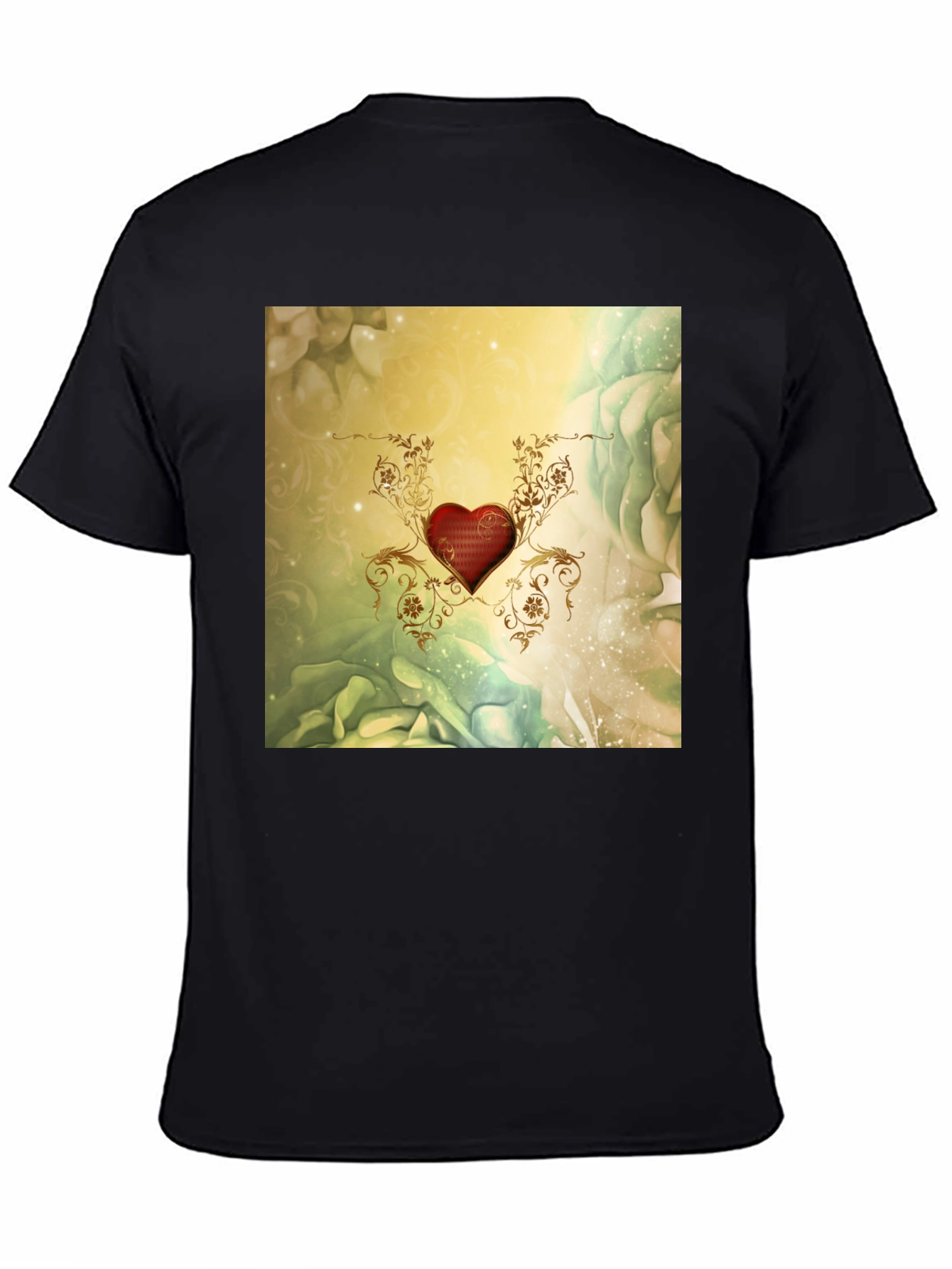Elegant Heart Floral T-Shirt
