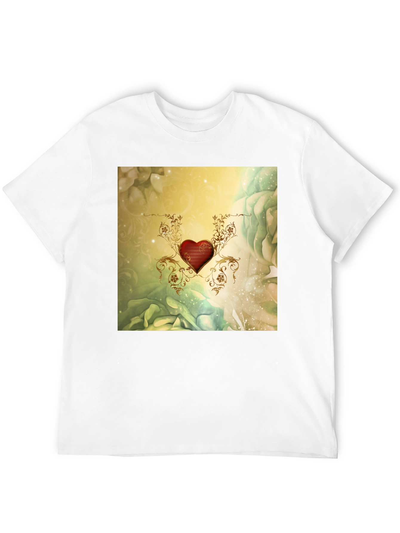 Elegant Heart Floral T-Shirt