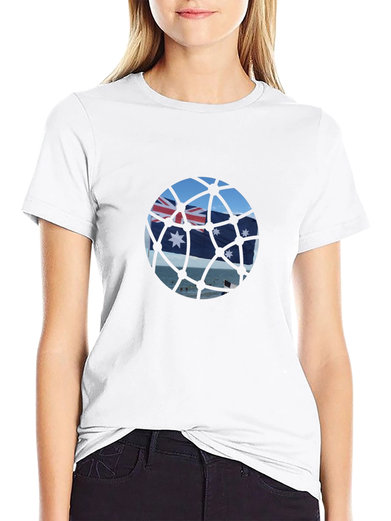 Aussie Flag T-Shirt - Black Cotton Tee