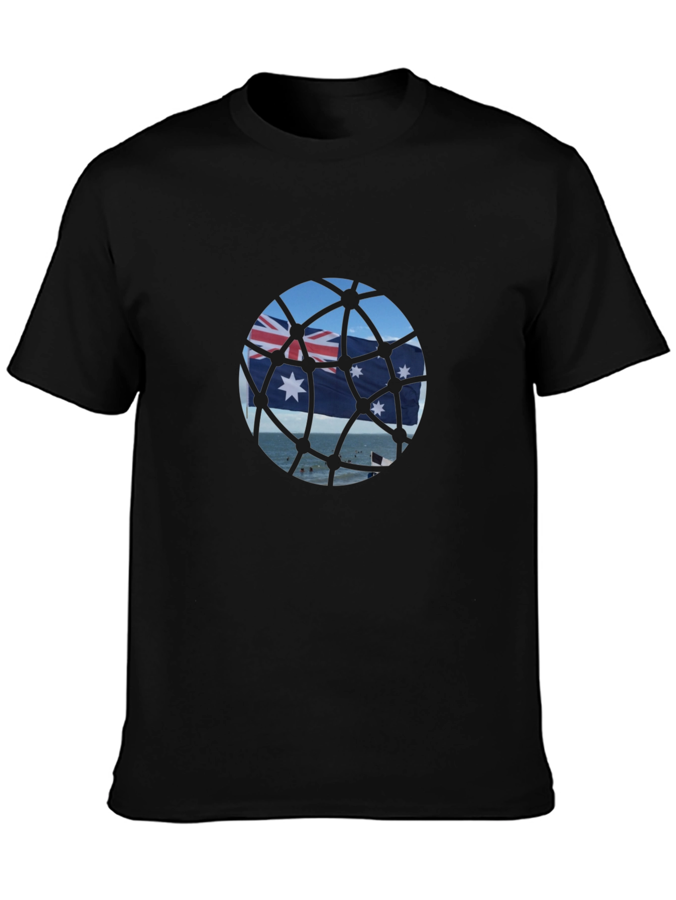 Aussie Flag T-Shirt - Black Cotton Tee
