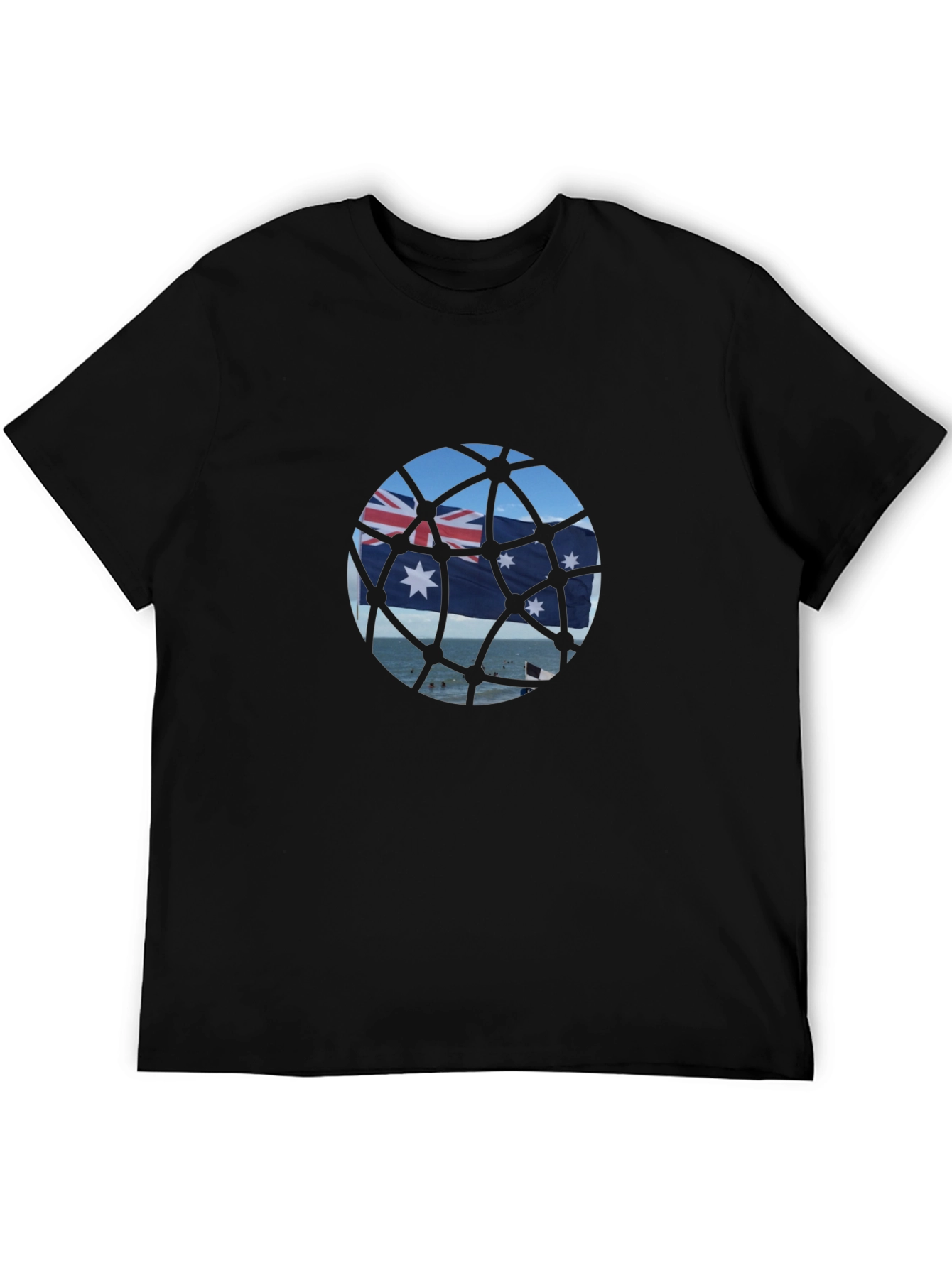 Aussie Flag T-Shirt - Black Cotton Tee