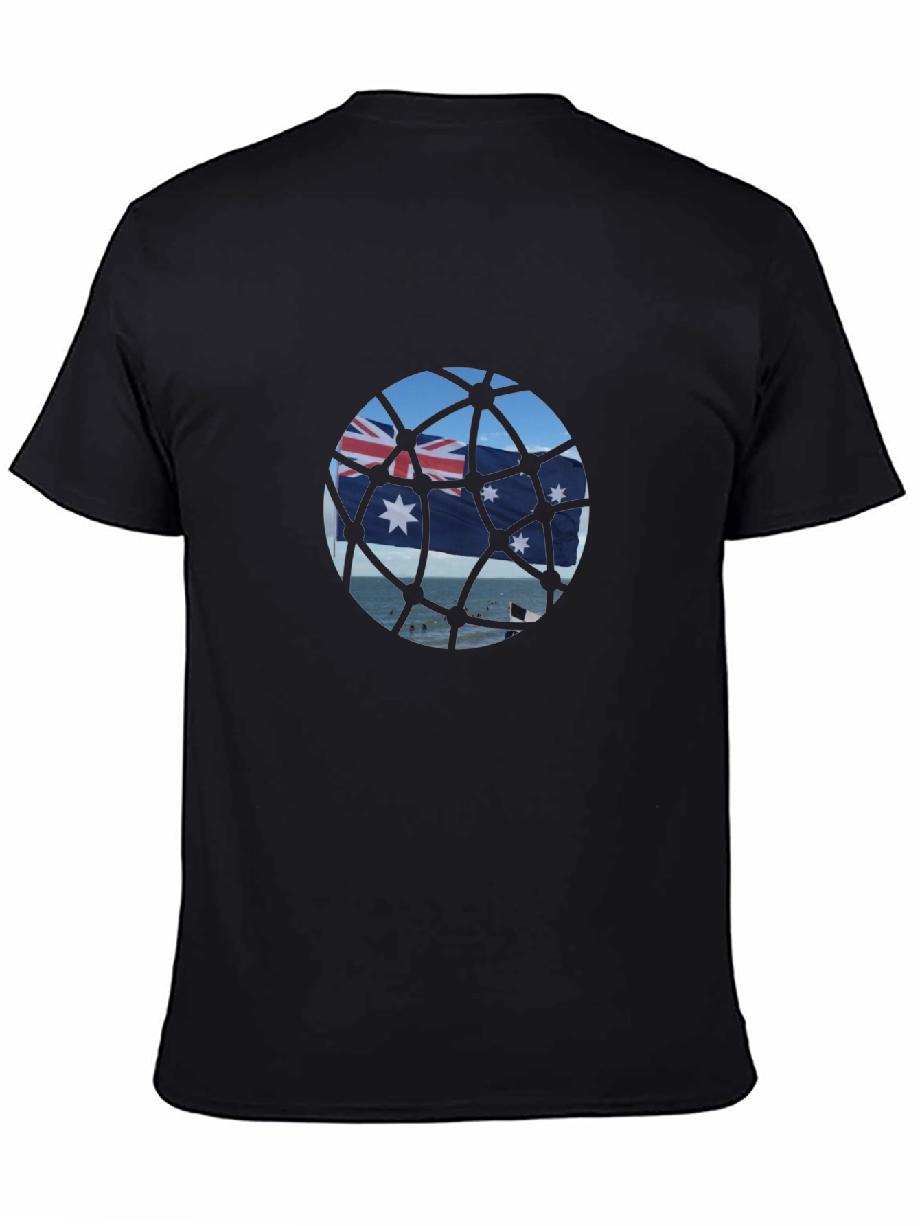 Aussie Flag T-Shirt - Black Cotton Tee