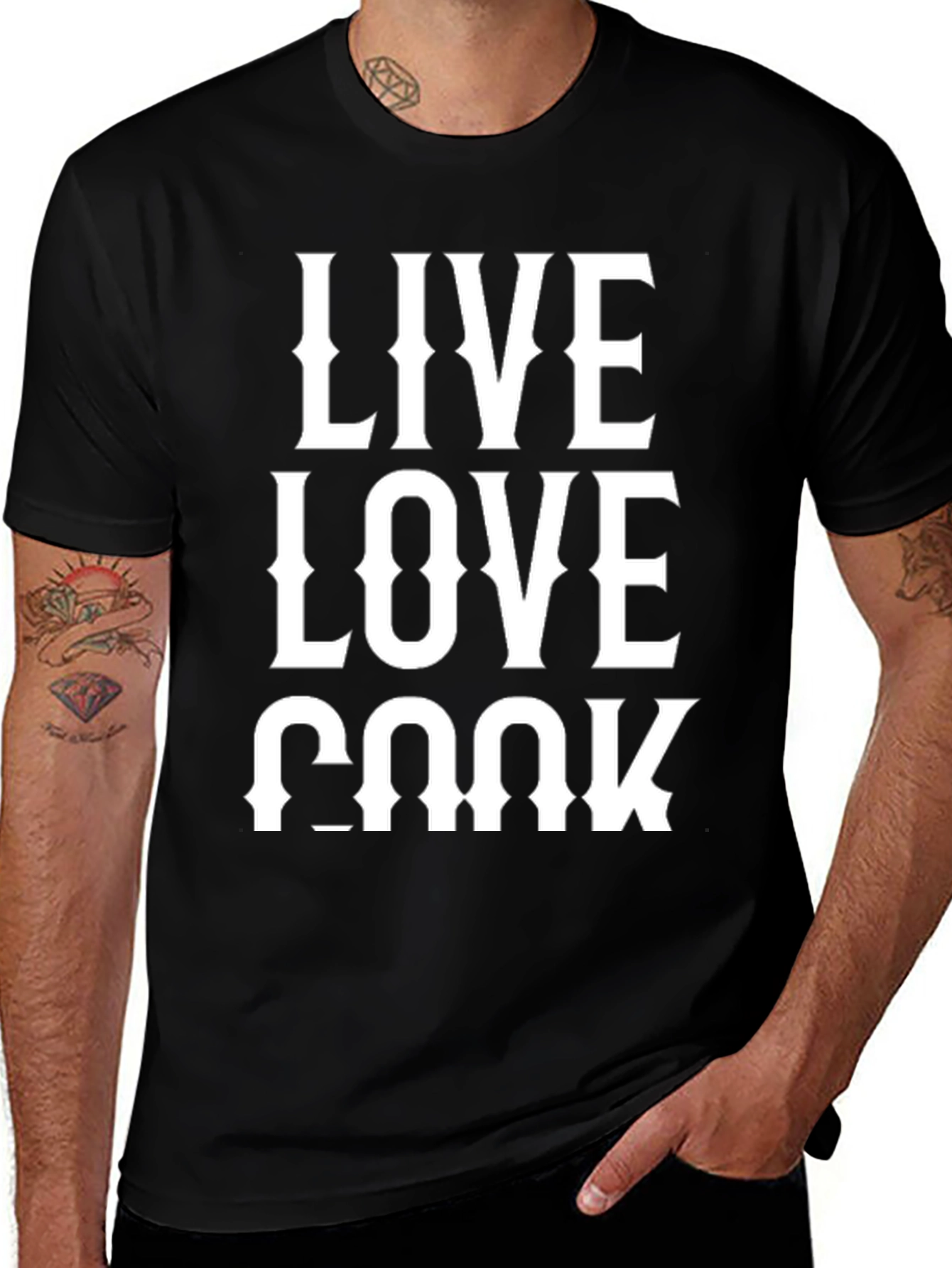 Live Love Cook Black T-Shirt