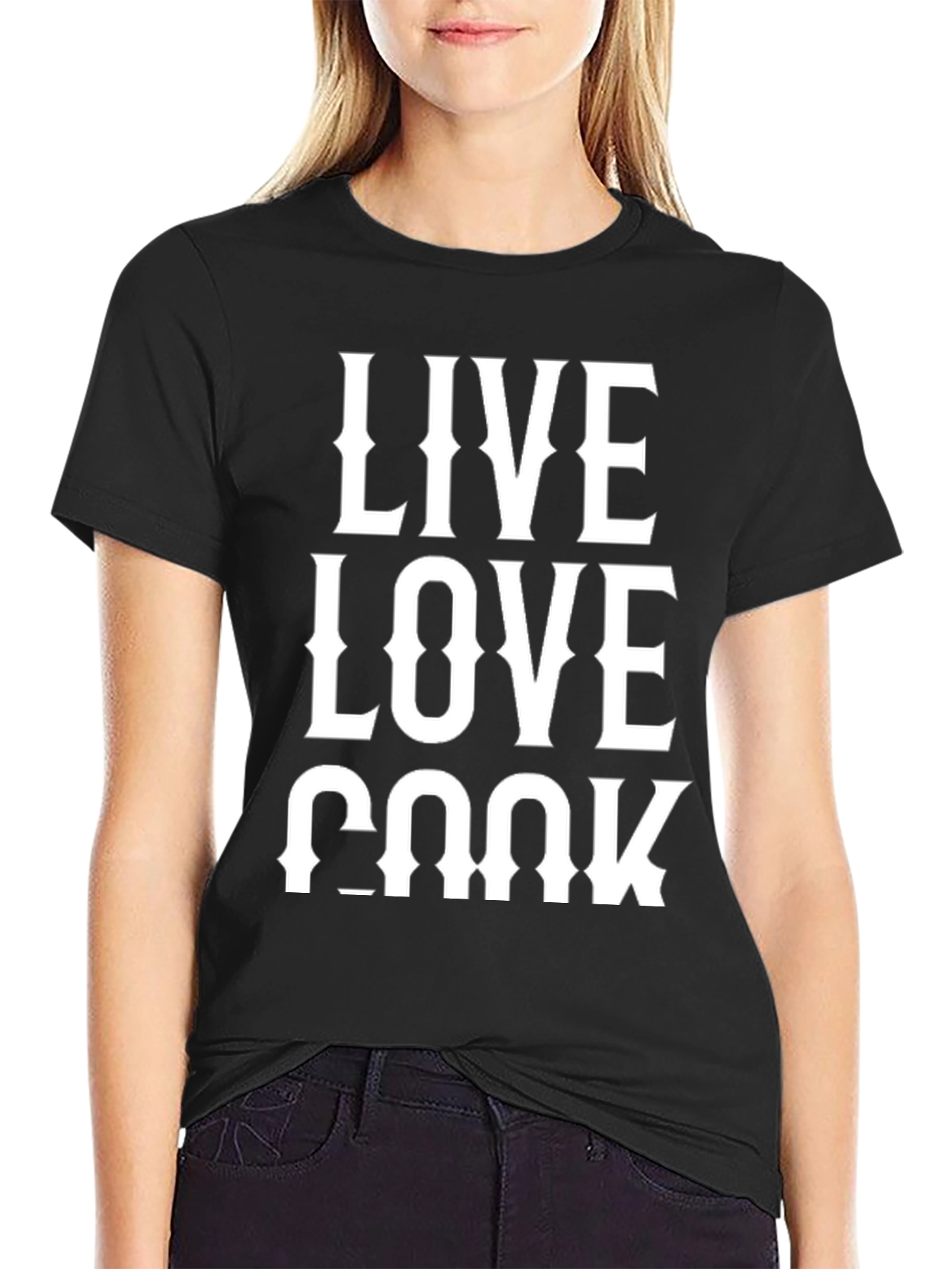 Live Love Cook Black T-Shirt