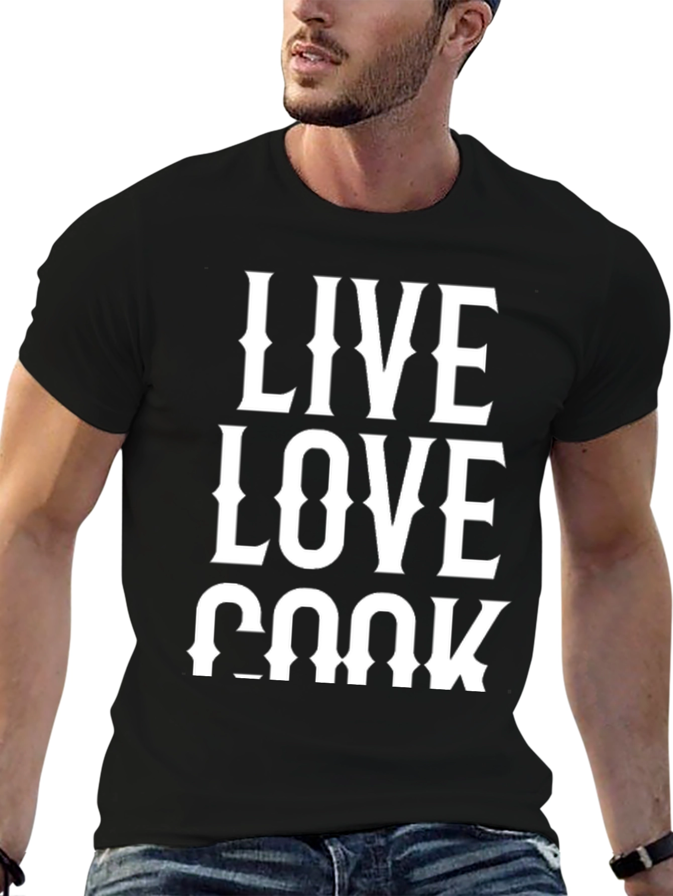 Live Love Cook Black T-Shirt
