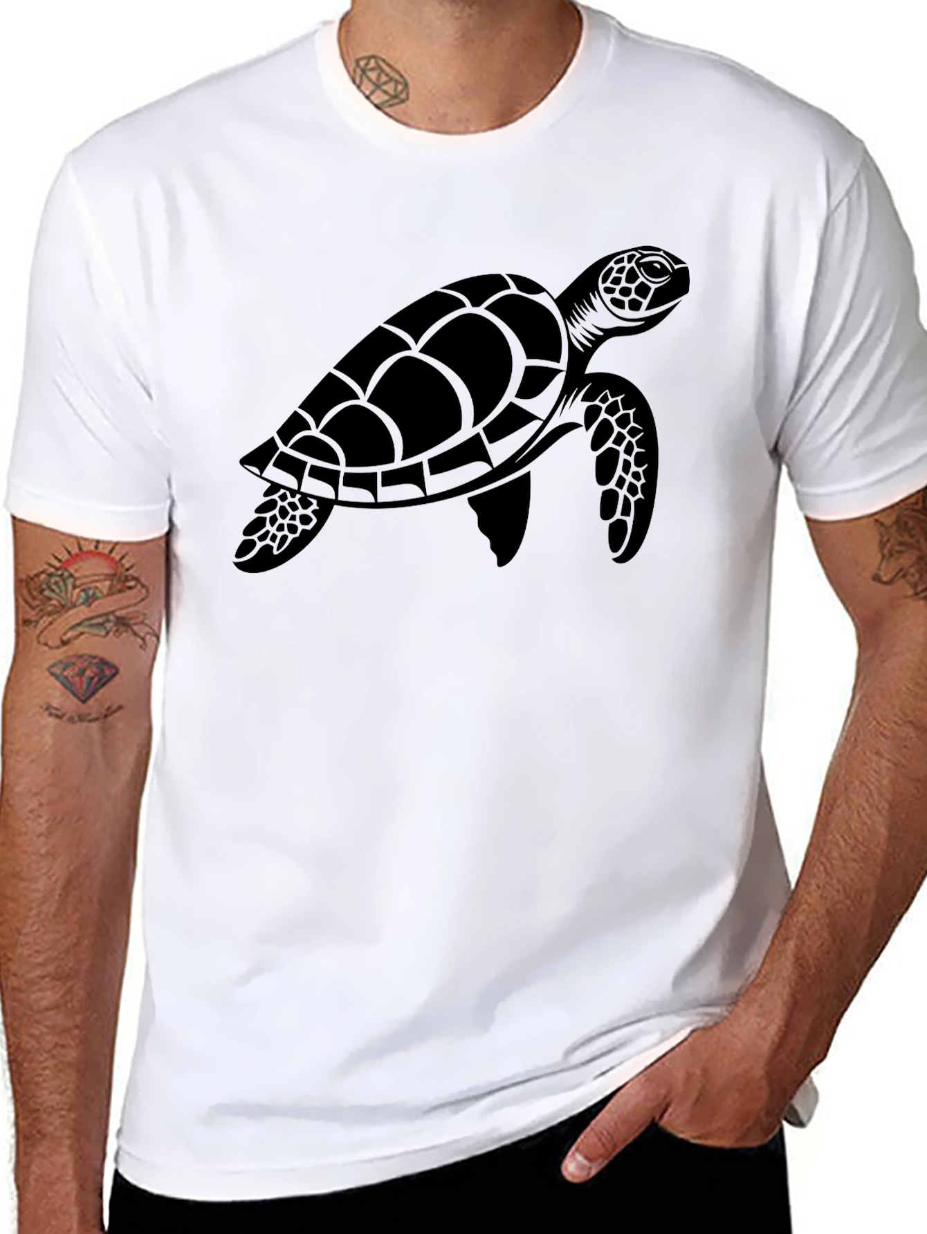 Black Turtle Graphic Tee - Casual Comfort