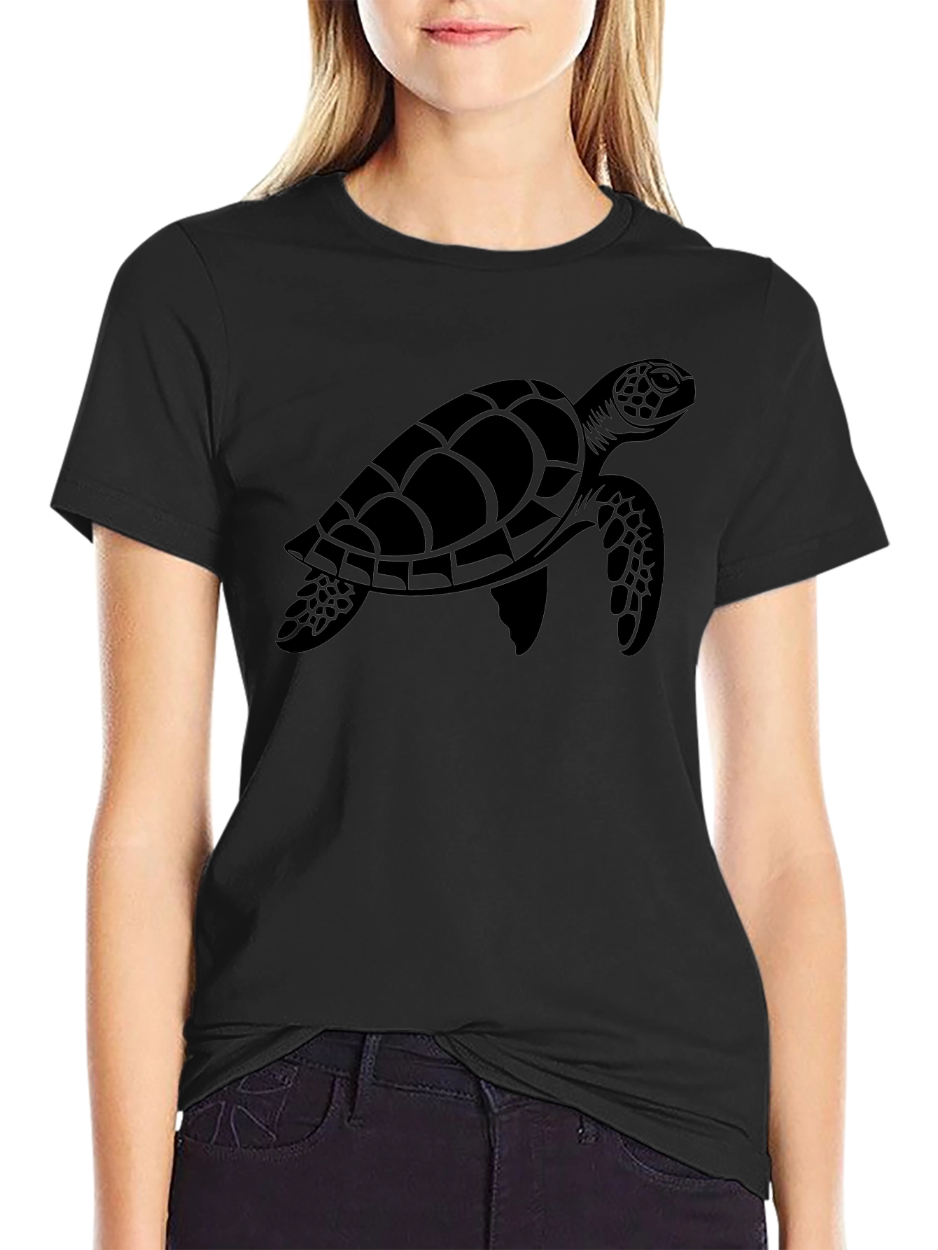 Black Turtle Graphic Tee - Casual Comfort