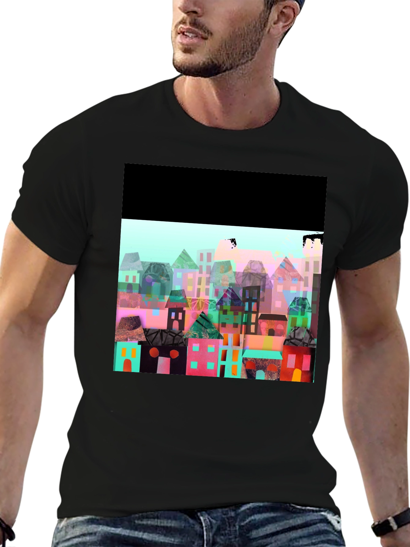 Abstract Town T-Shirt - Artistic Print