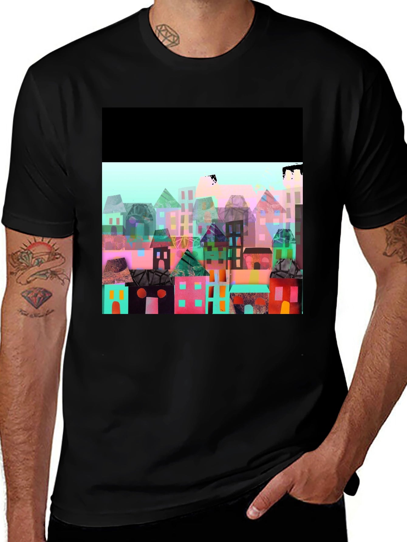 Abstract Town T-Shirt - Artistic Print